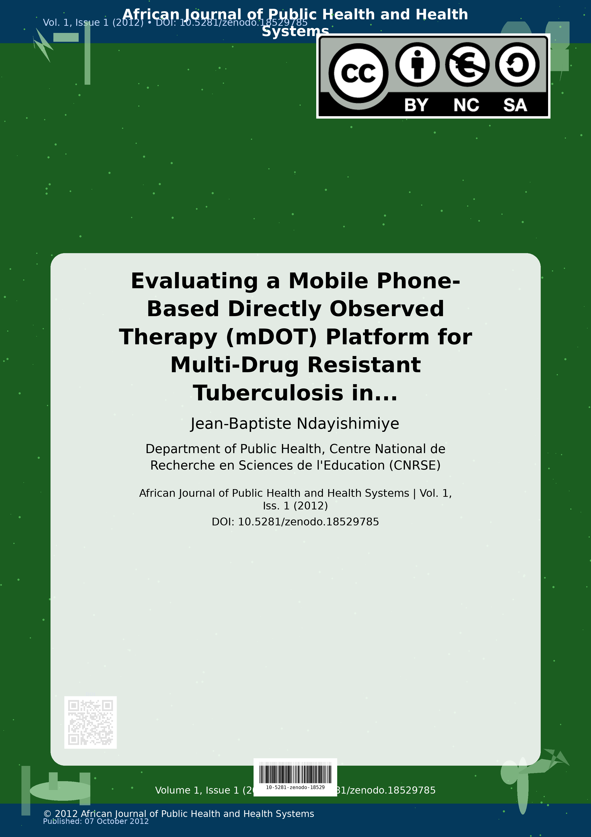 Cover image for: Evaluating a Mobile Phone-Based Directly Observed Therapy (m