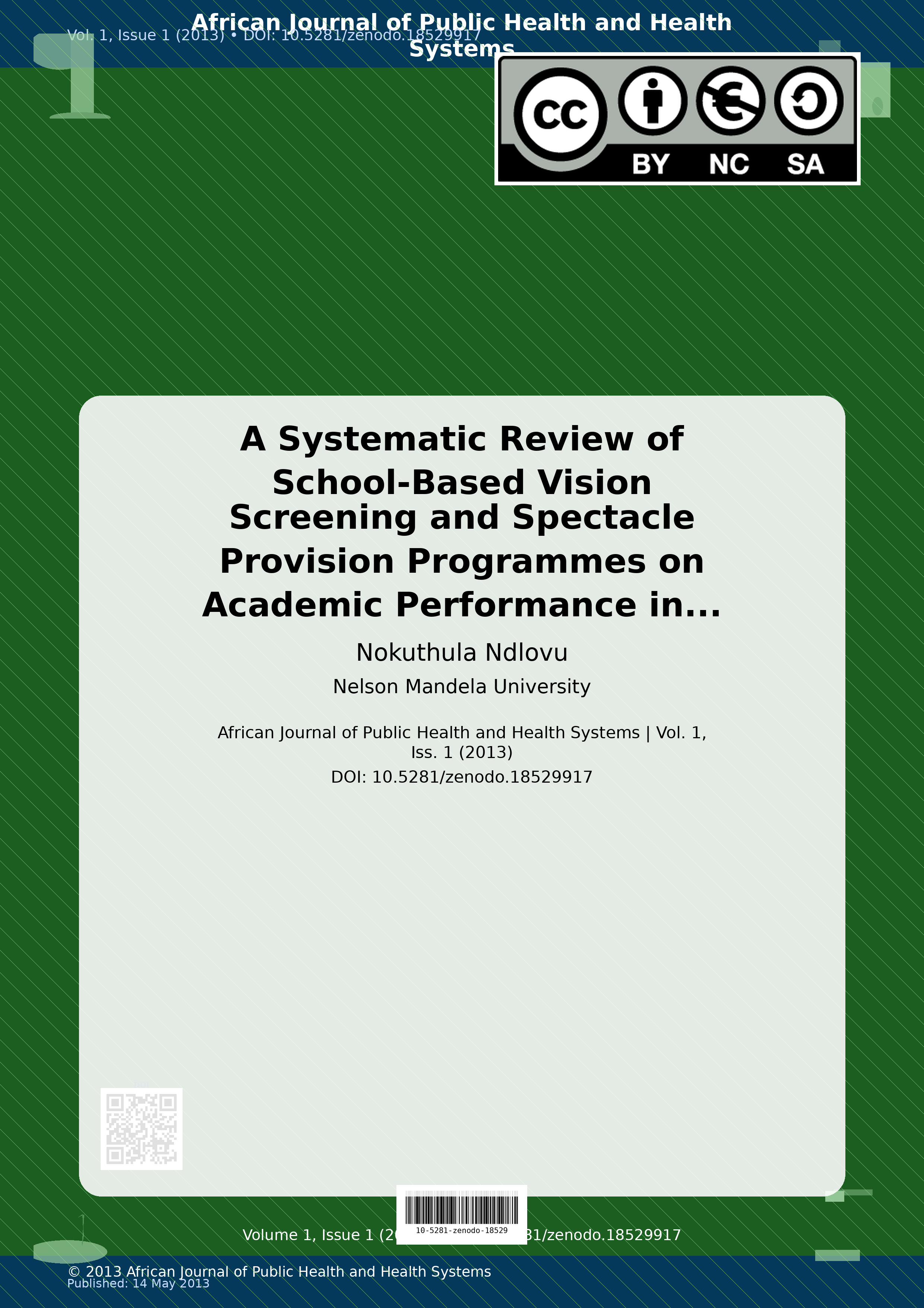 Cover image for: A Systematic Review of School-Based Vision Screening and Spe