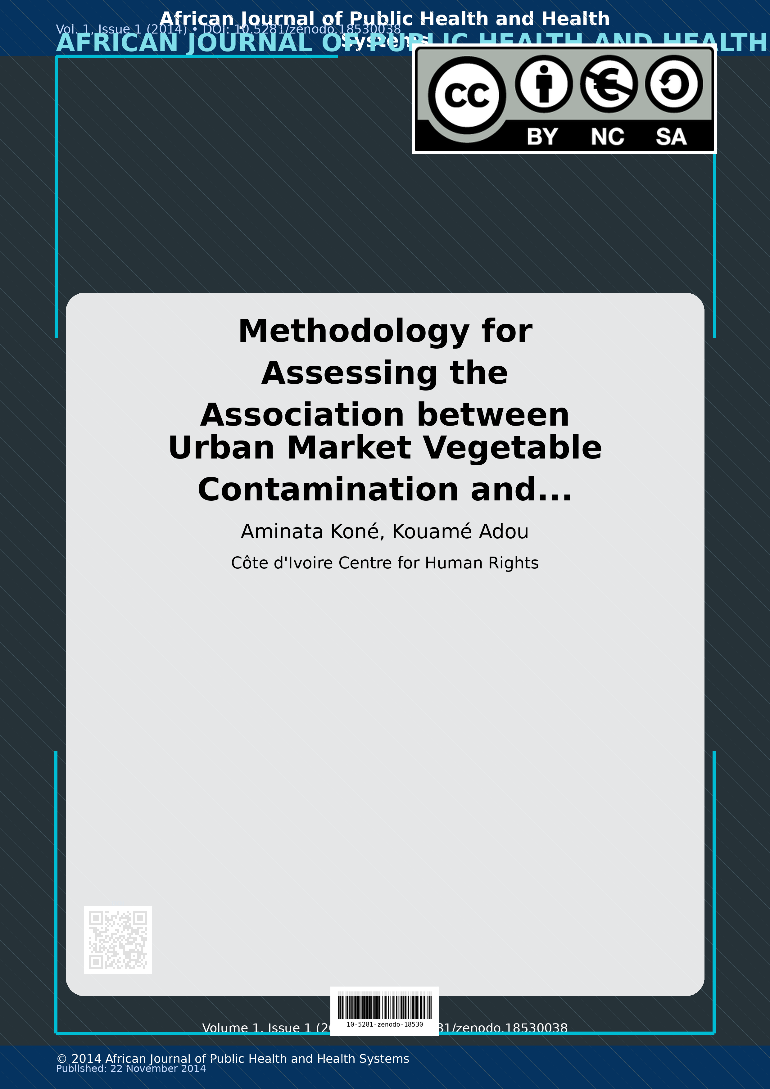 Cover image for: Methodology for Assessing the Association between Urban Mark