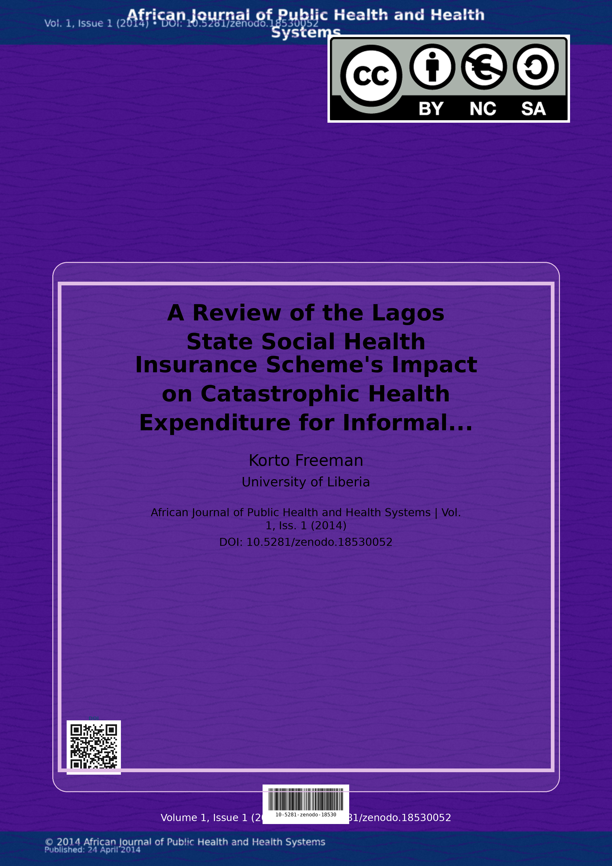 Cover image for: A Review of the Lagos State Social Health Insurance Scheme's