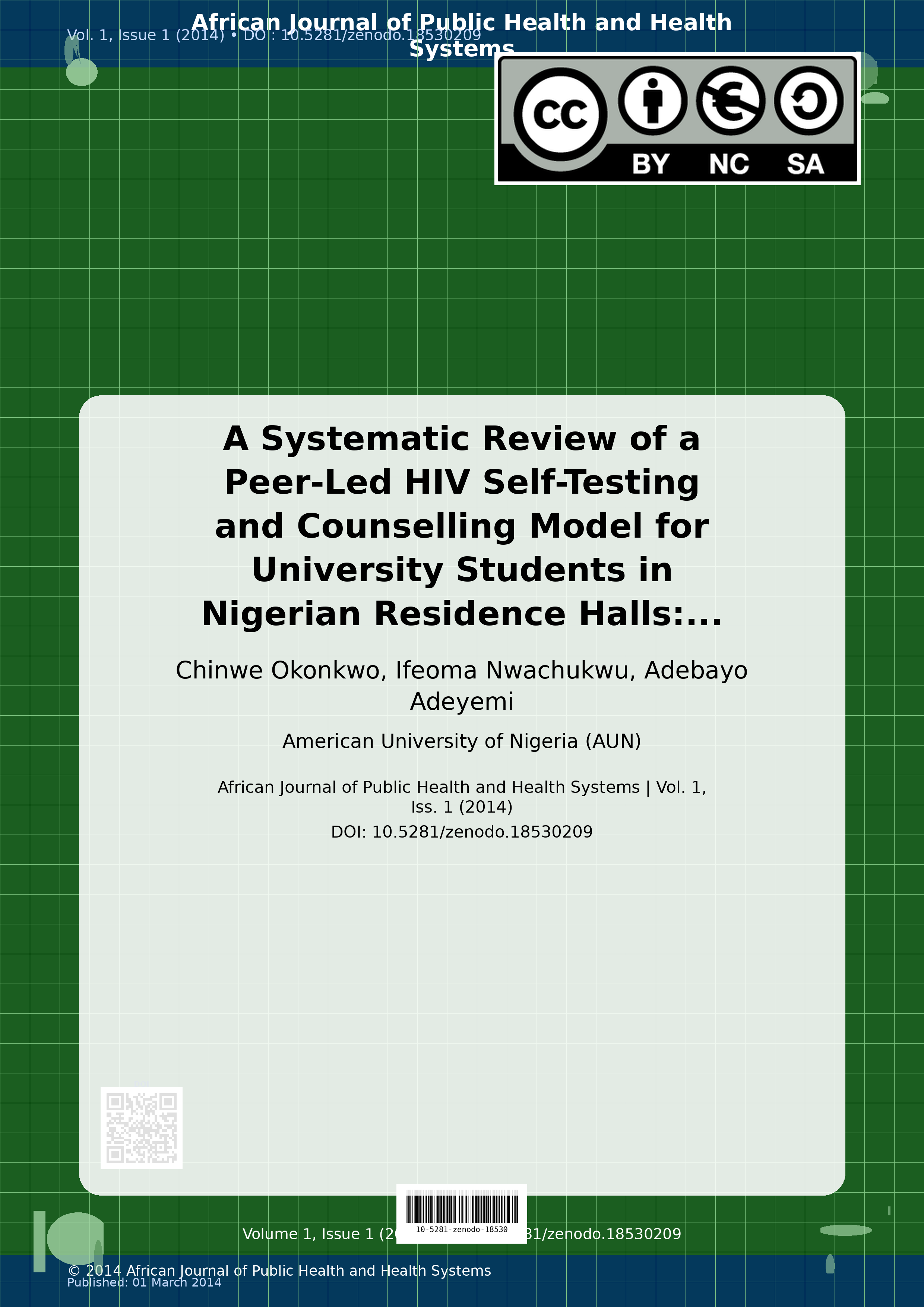Cover image for: A Systematic Review of a Peer-Led HIV Self-Testing and Couns