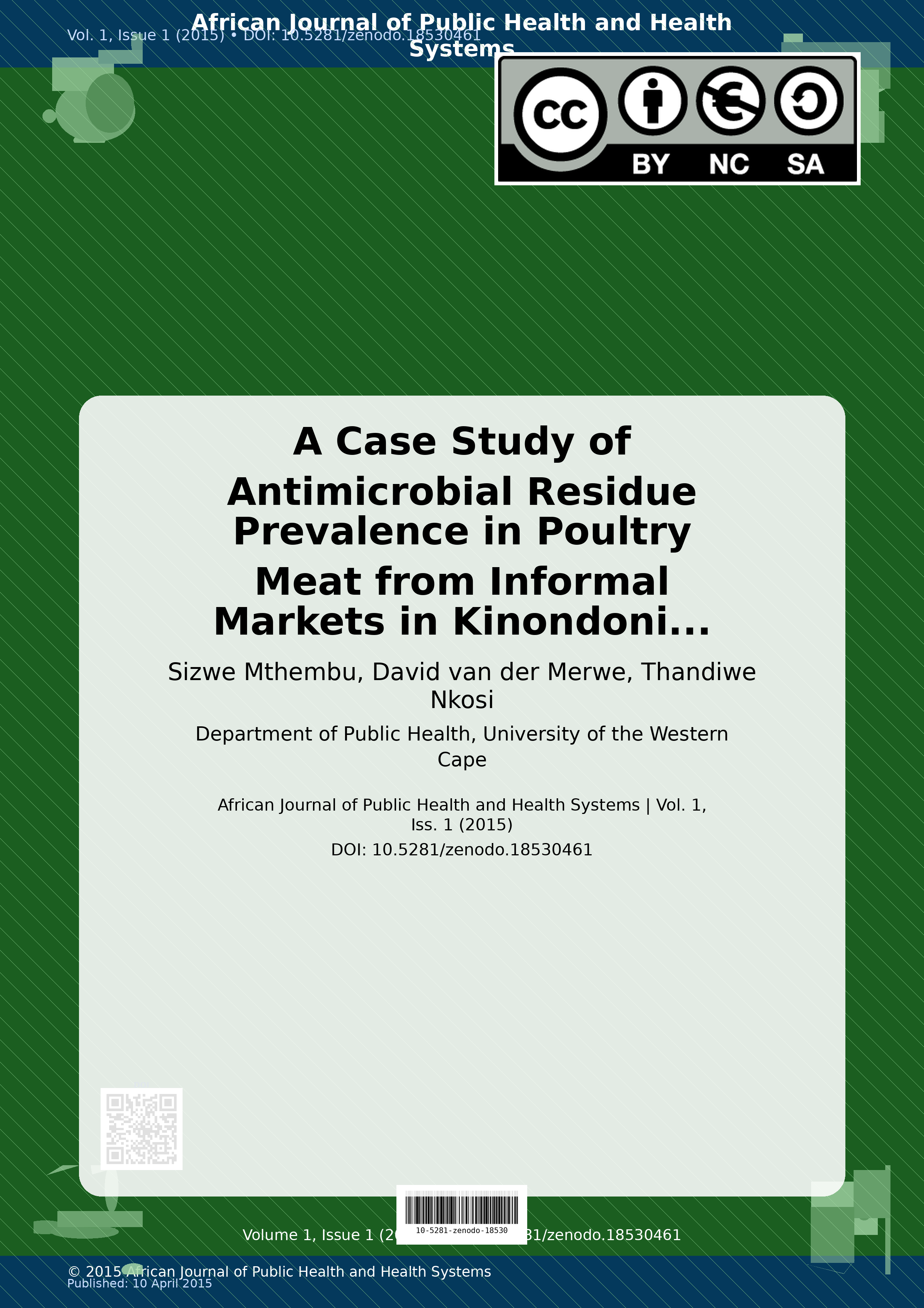 Cover image for: A Case Study of Antimicrobial Residue Prevalence in Poultry 