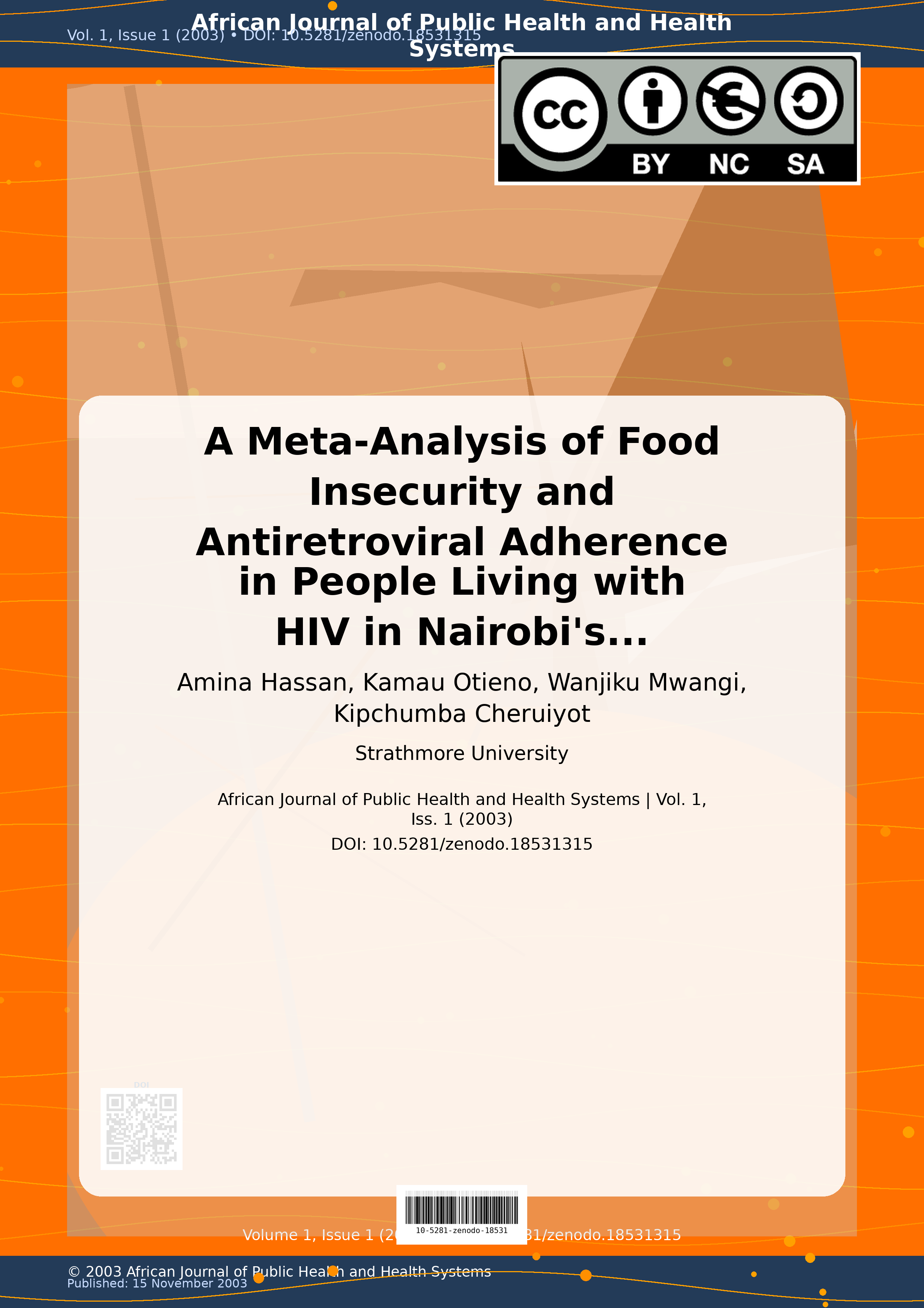 Cover image for: A Meta-Analysis of Food Insecurity and Antiretroviral Adhere