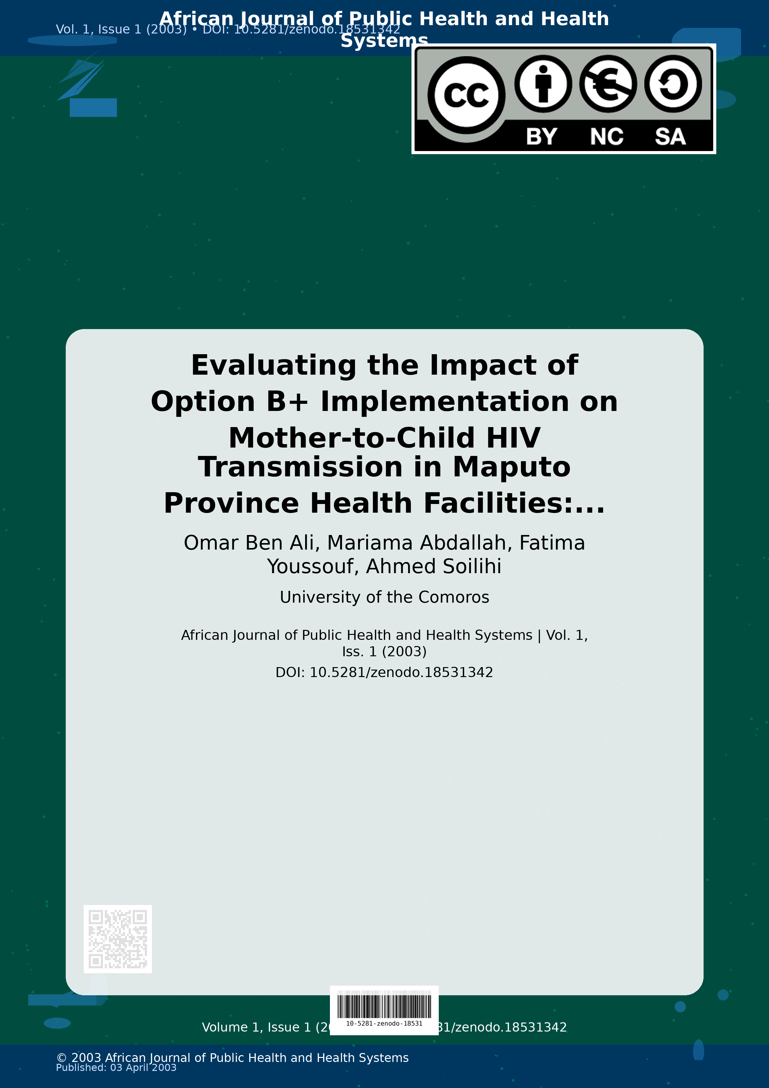 Cover image for: Evaluating the Impact of Option B+ Implementation on Mother-