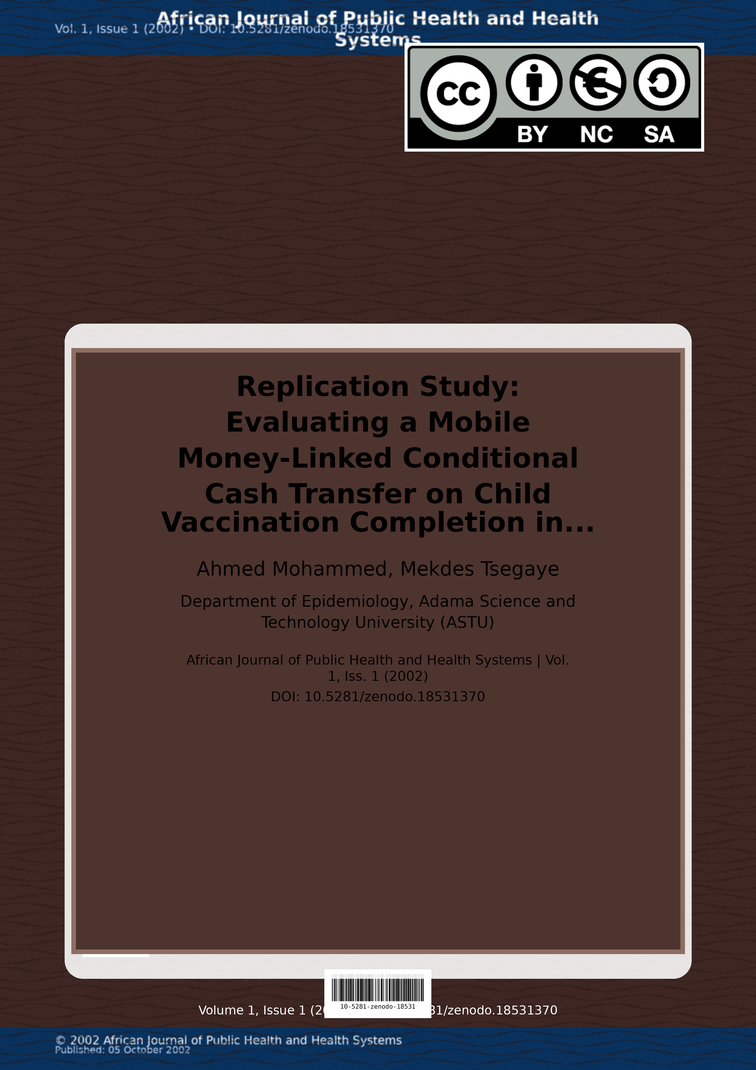 Cover image for: Replication Study