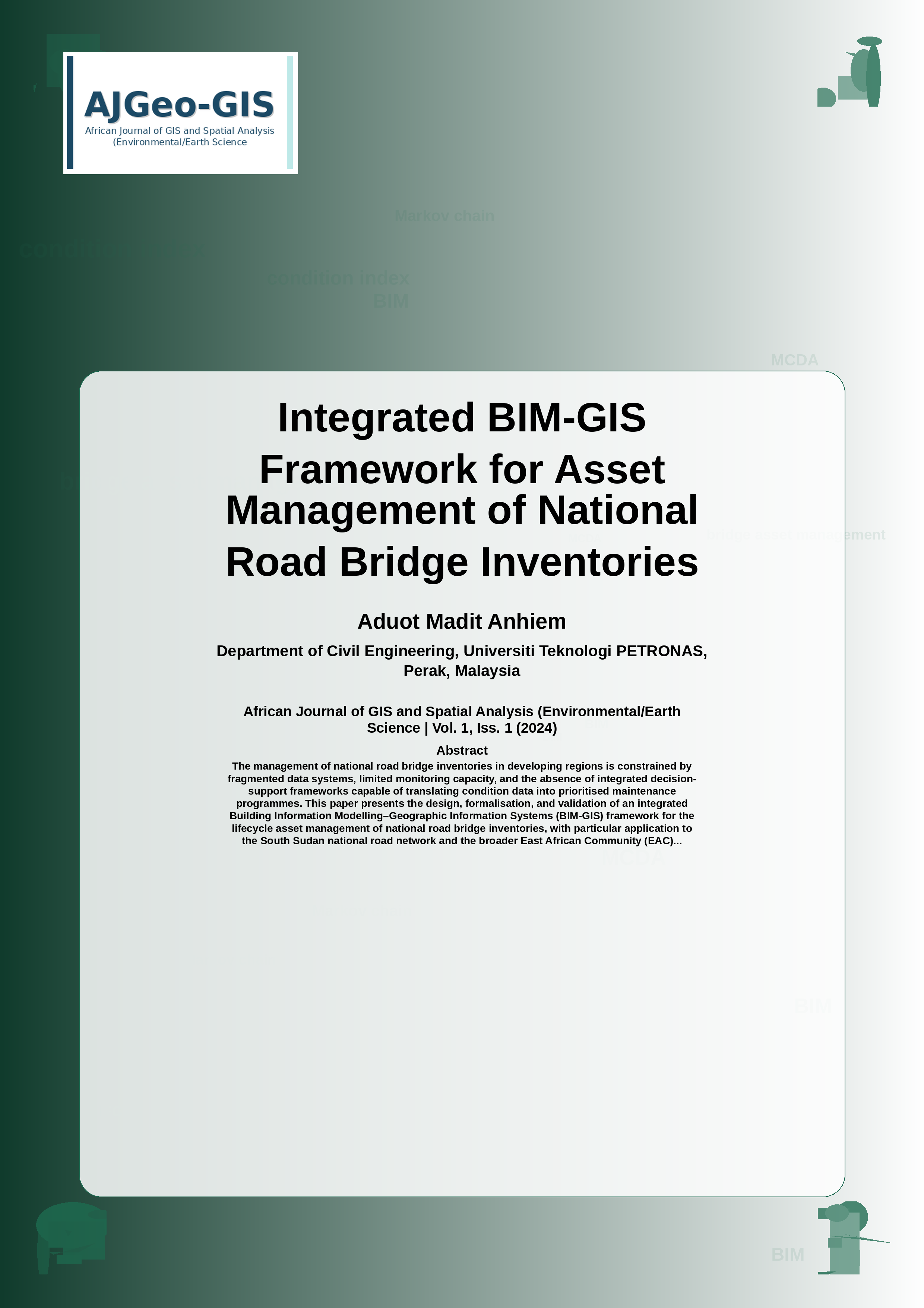 Cover image for: Integrated BIM-GIS Framework for Asset Management of National Road Bridge Inventories