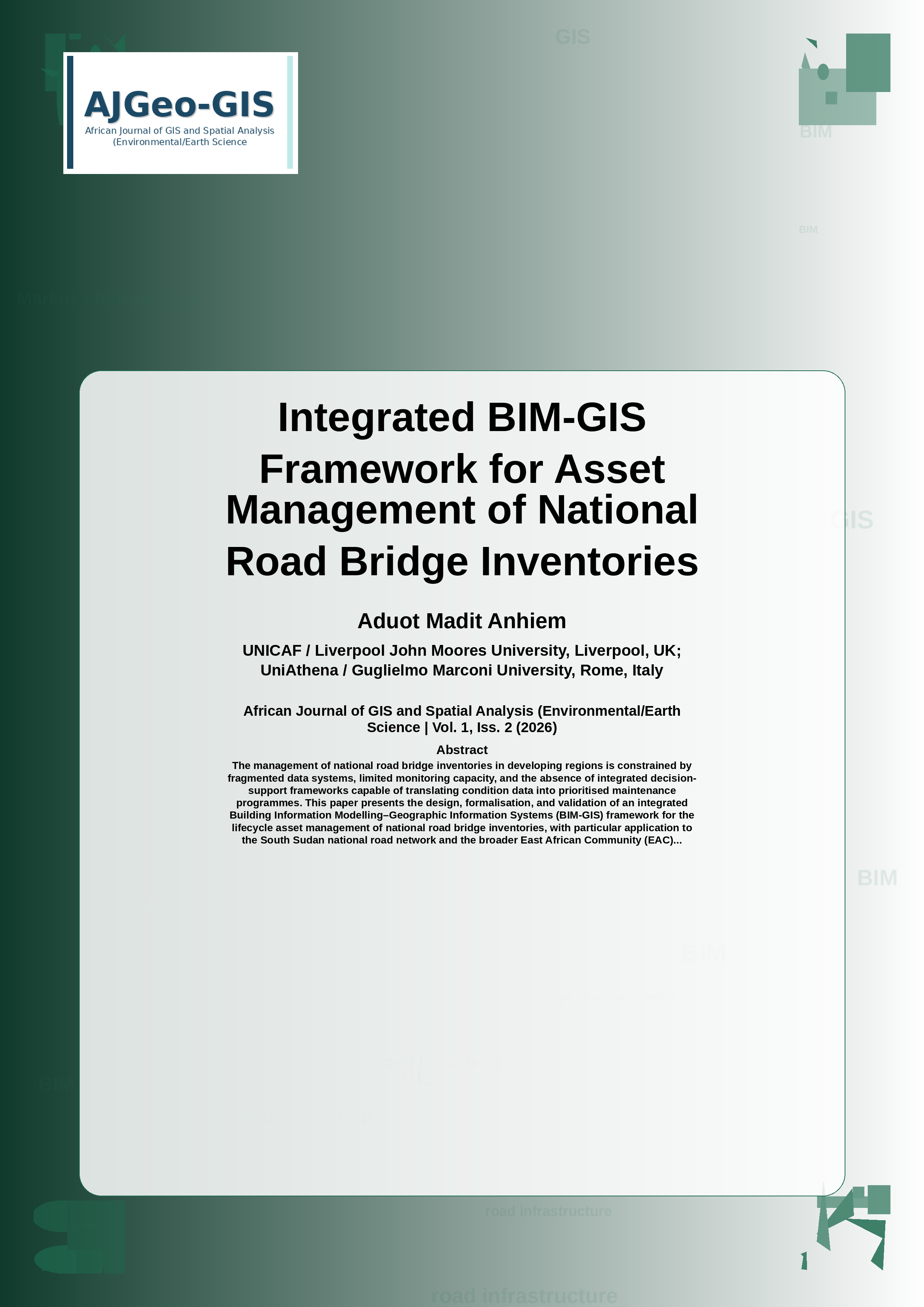 Cover image for: Integrated BIM-GIS Framework for Asset Management of National Road Bridge Inventories