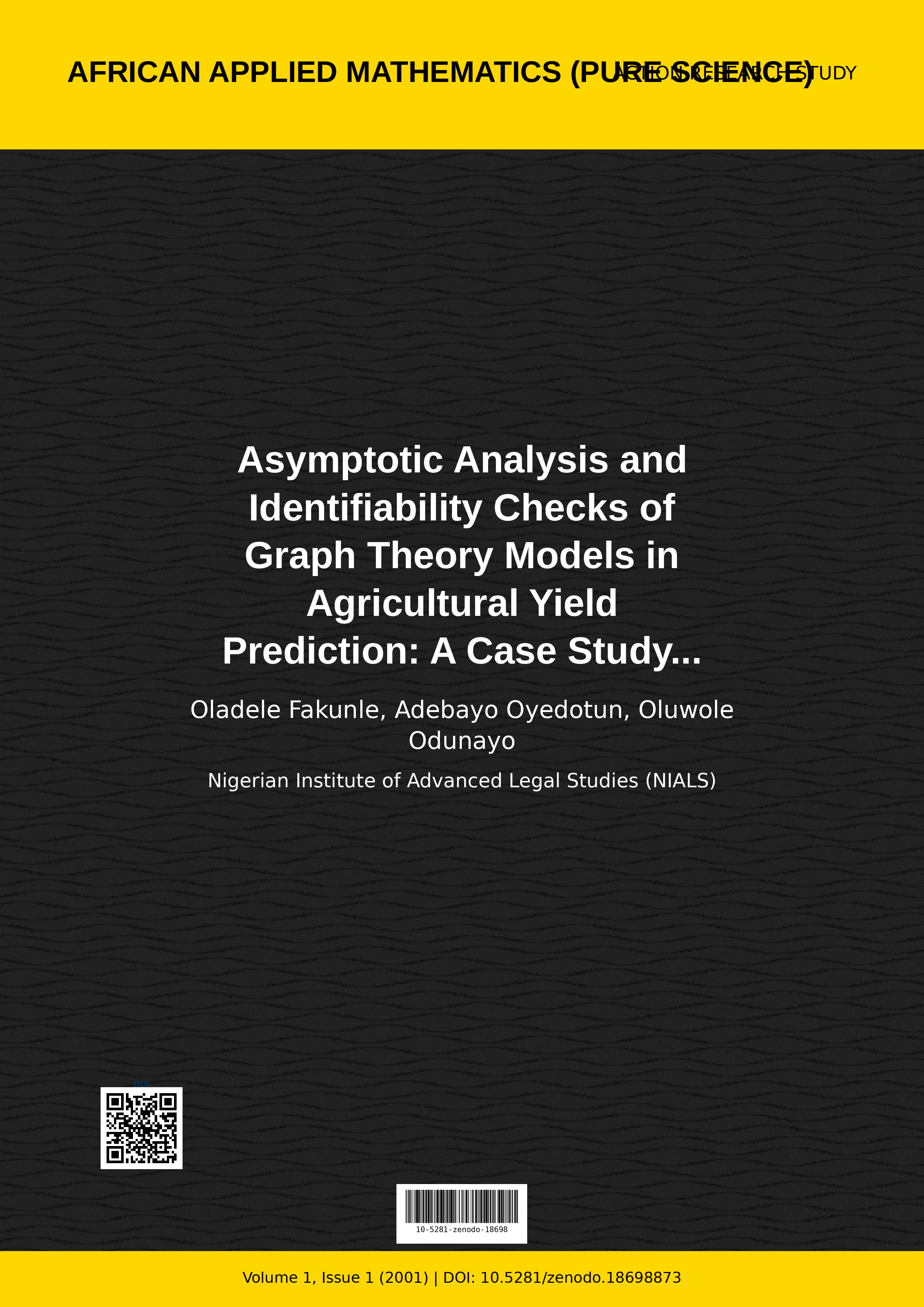 Cover image for: Asymptotic Analysis and Identifiability Checks of Graph Theo