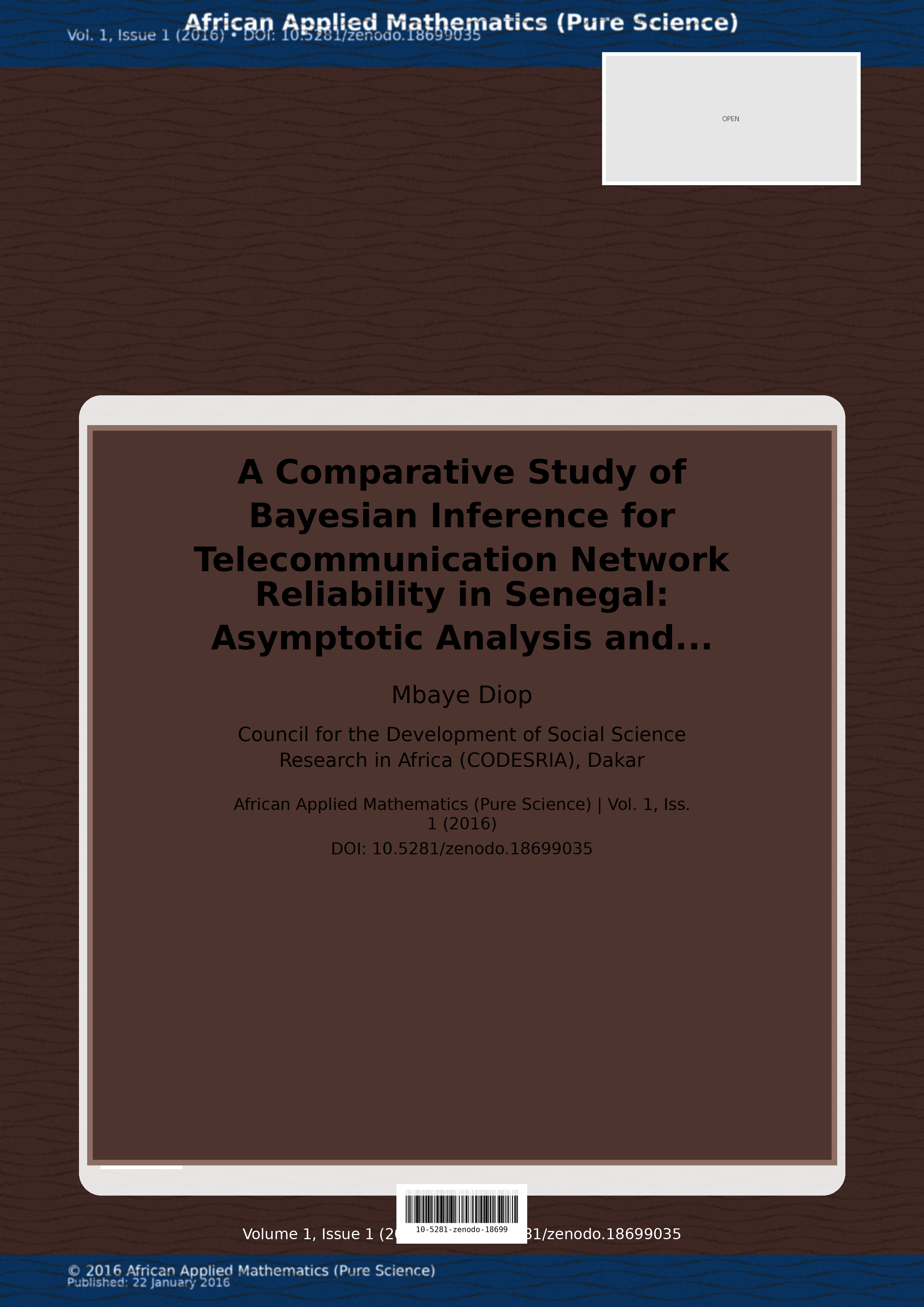 Cover image for: A Comparative Study of Bayesian Inference for Telecommunicat