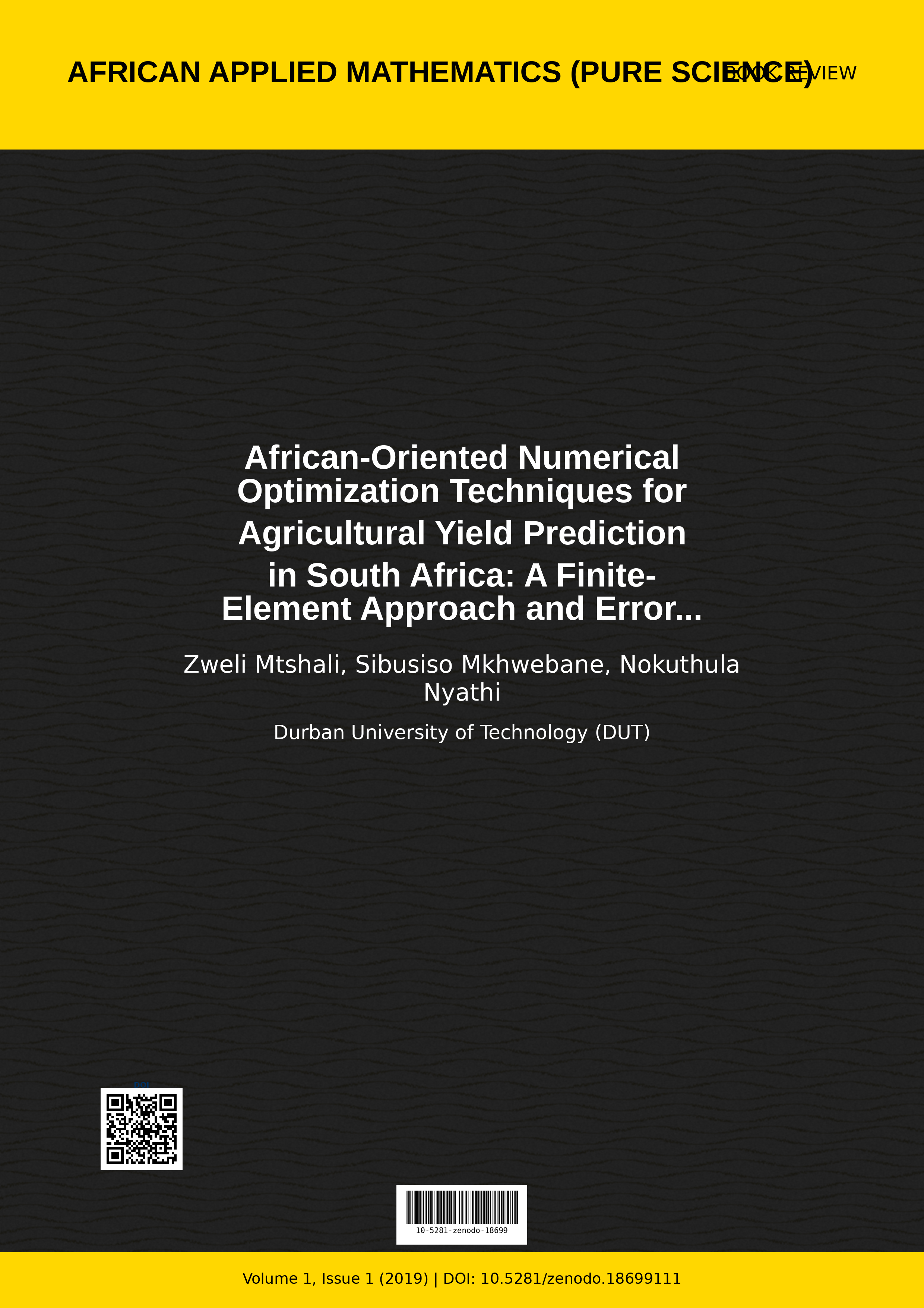 Cover image for: African-Oriented Numerical Optimization Techniques for Agric