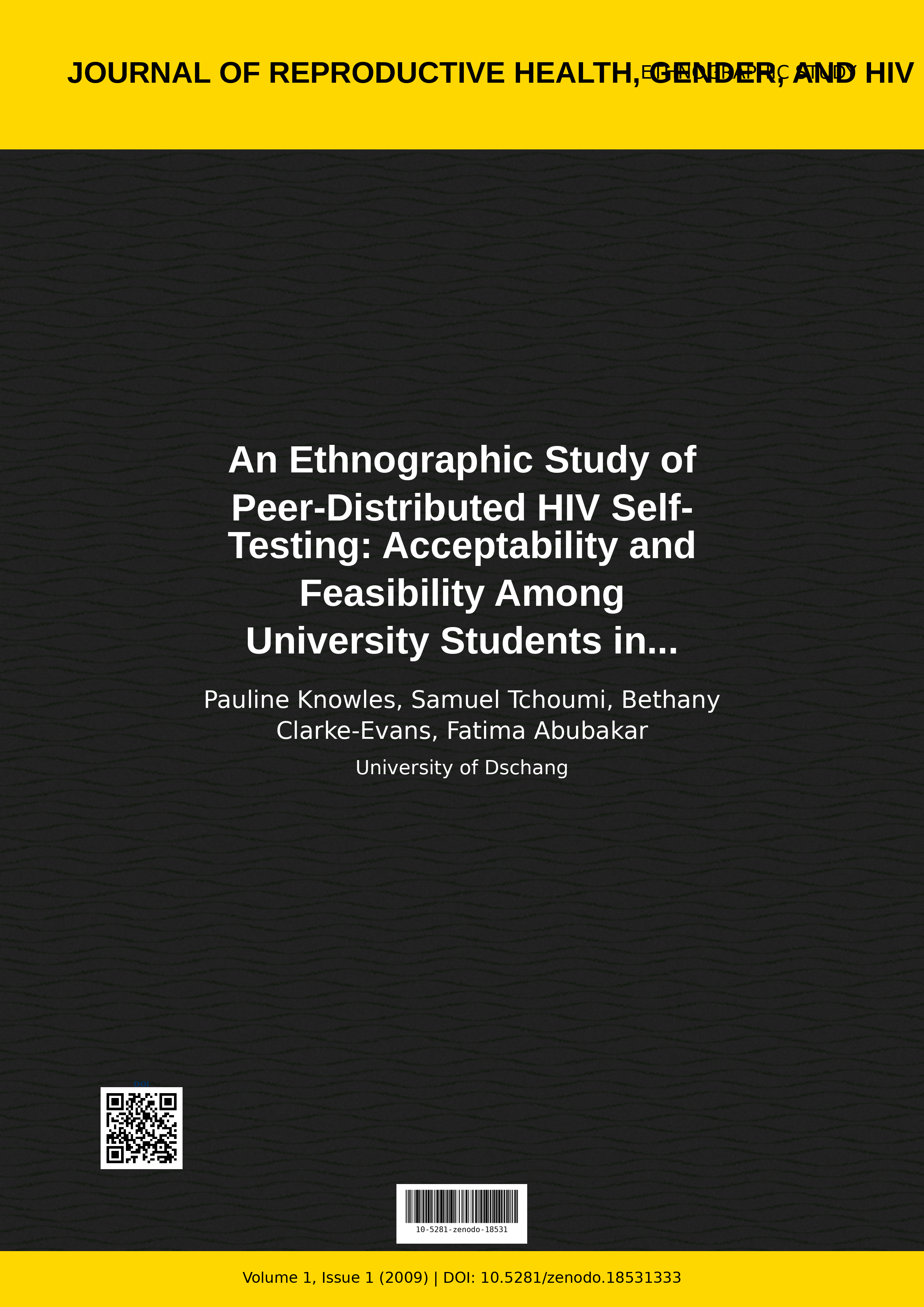Cover image for: An Ethnographic Study of Peer-Distributed HIV Self-Testing