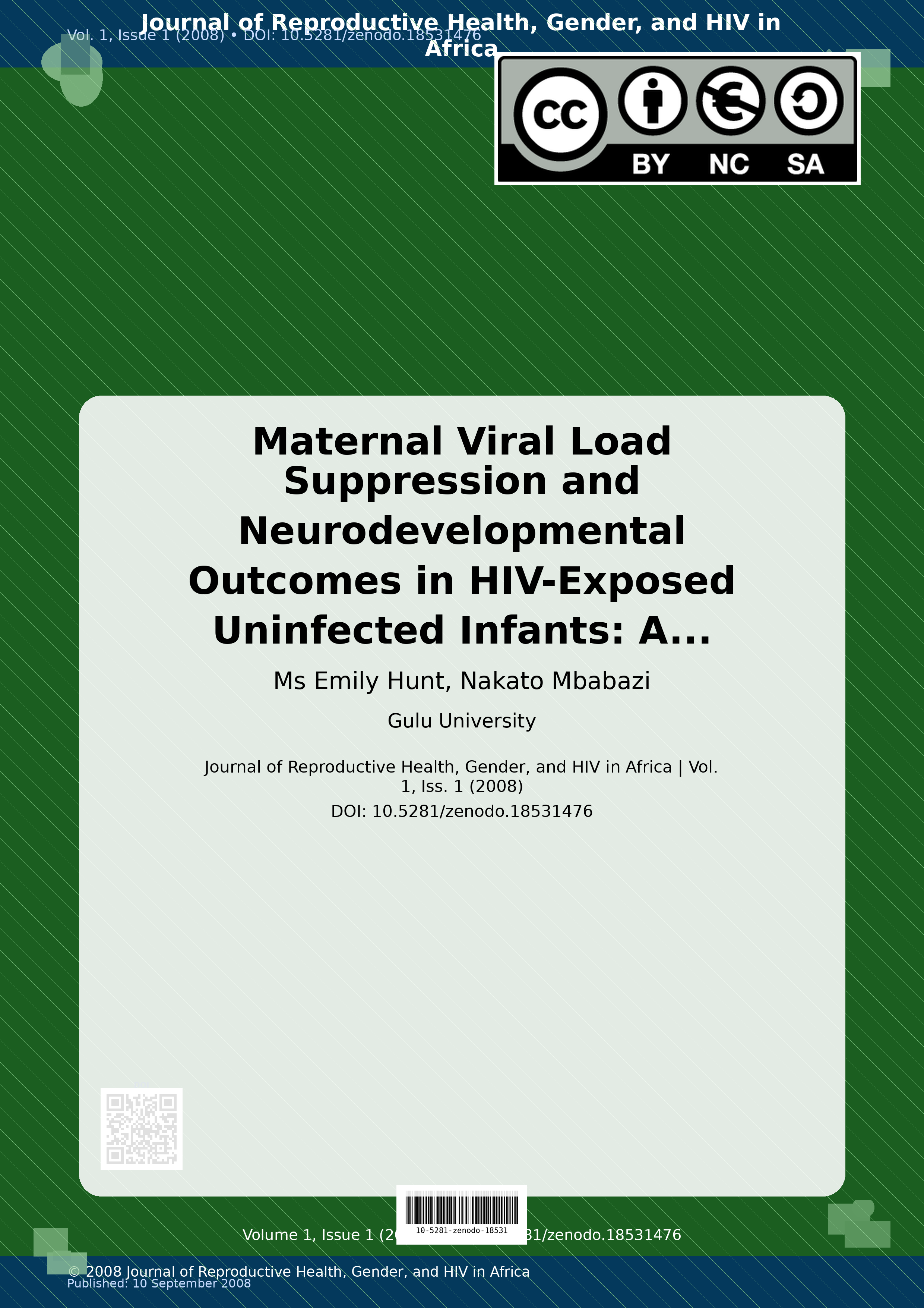 Cover image for: Maternal Viral Load Suppression and Neurodevelopmental Outco