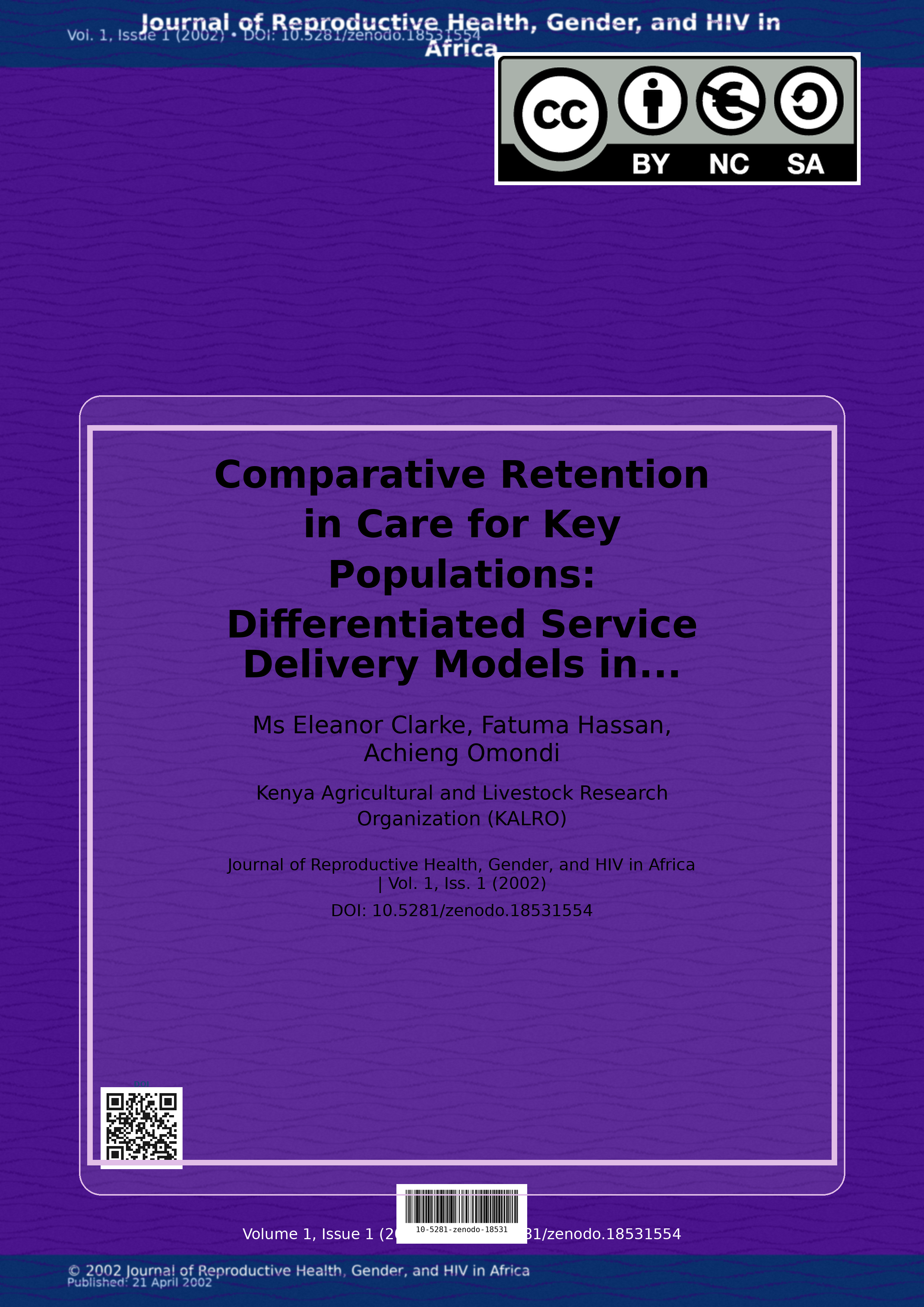 Cover image for: Comparative Retention in Care for Key Populations
