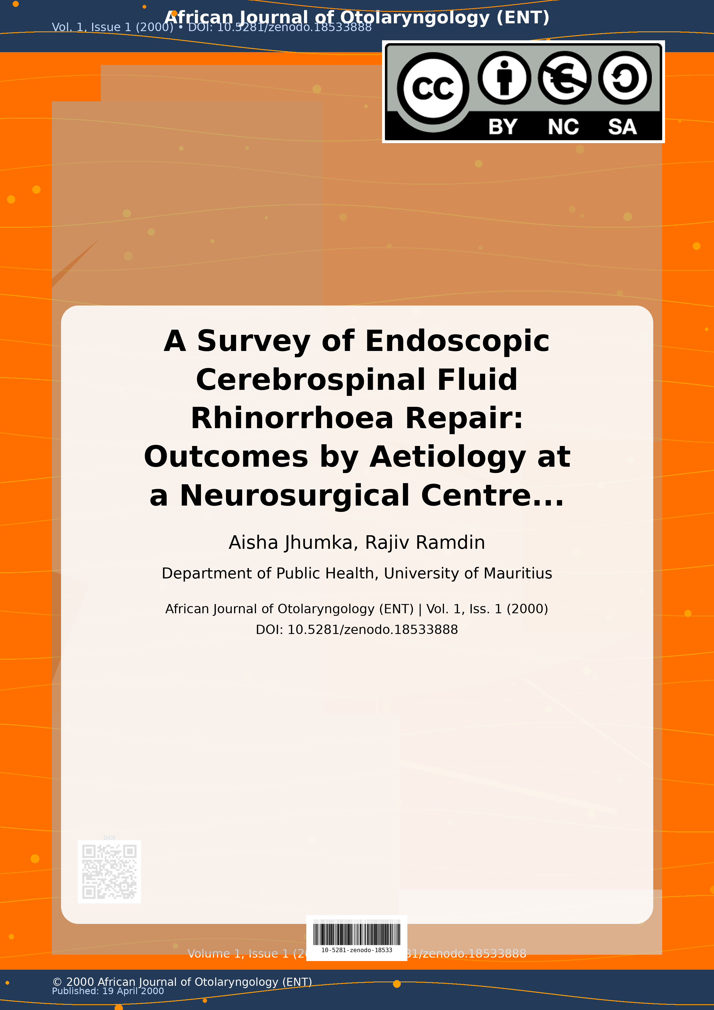 Cover image for: A Survey of Endoscopic Cerebrospinal Fluid Rhinorrhoea Repai