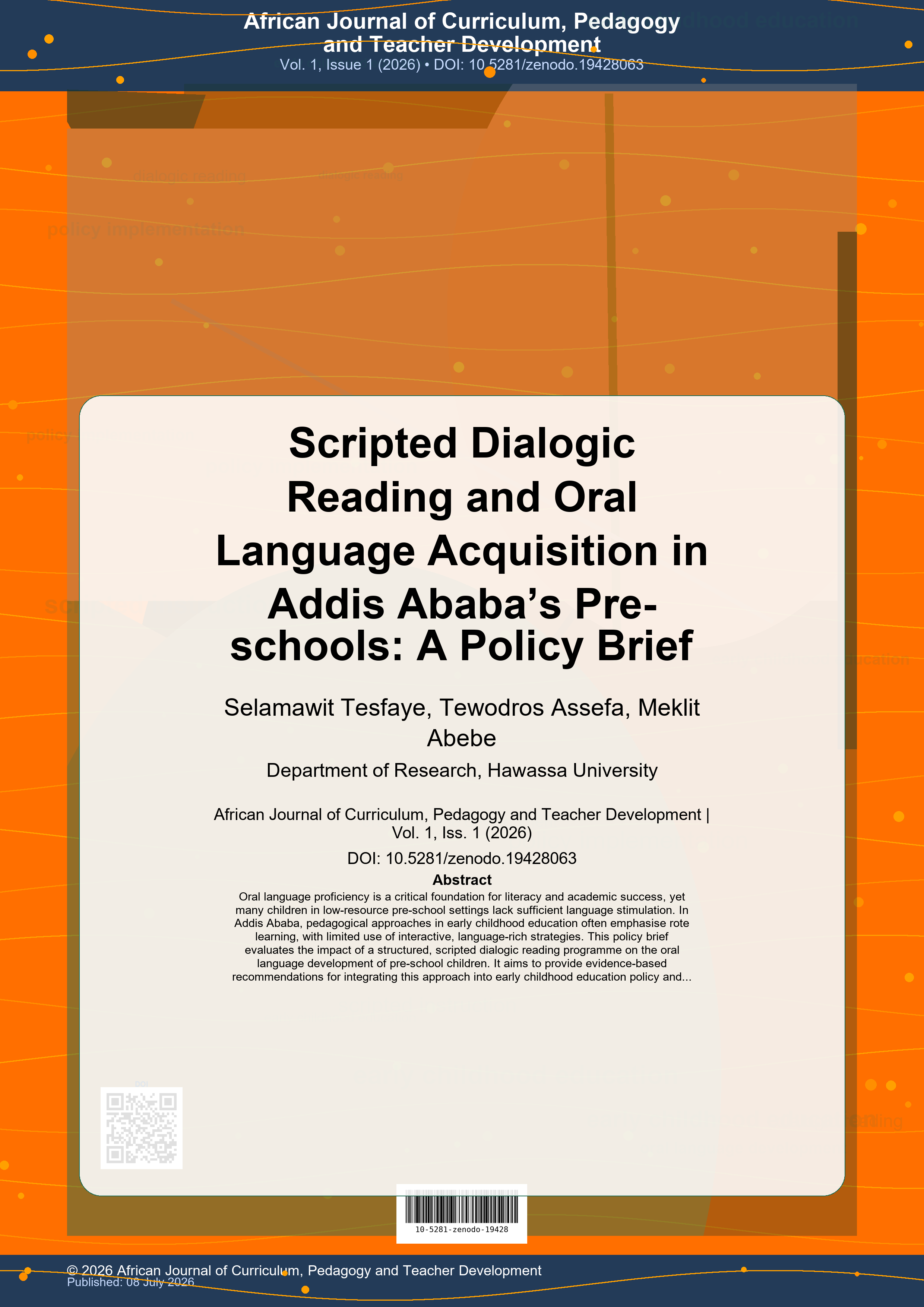 Cover image for: Scripted Dialogic Reading and Oral Language Acquisition in Addis Ababa’s Pre-schools: A Policy Brief