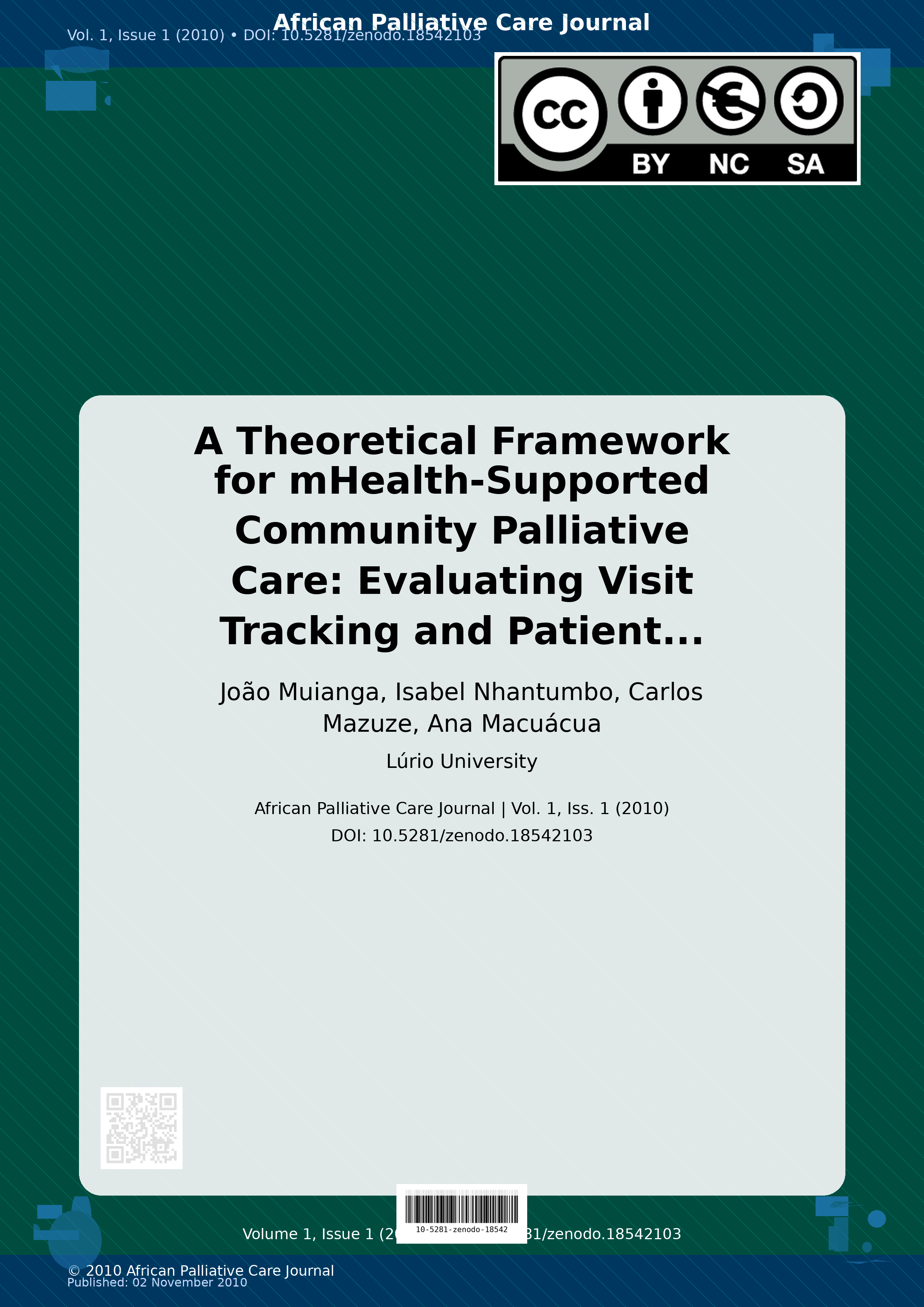 Cover image for: A Theoretical Framework for mHealth-Supported Community Pall