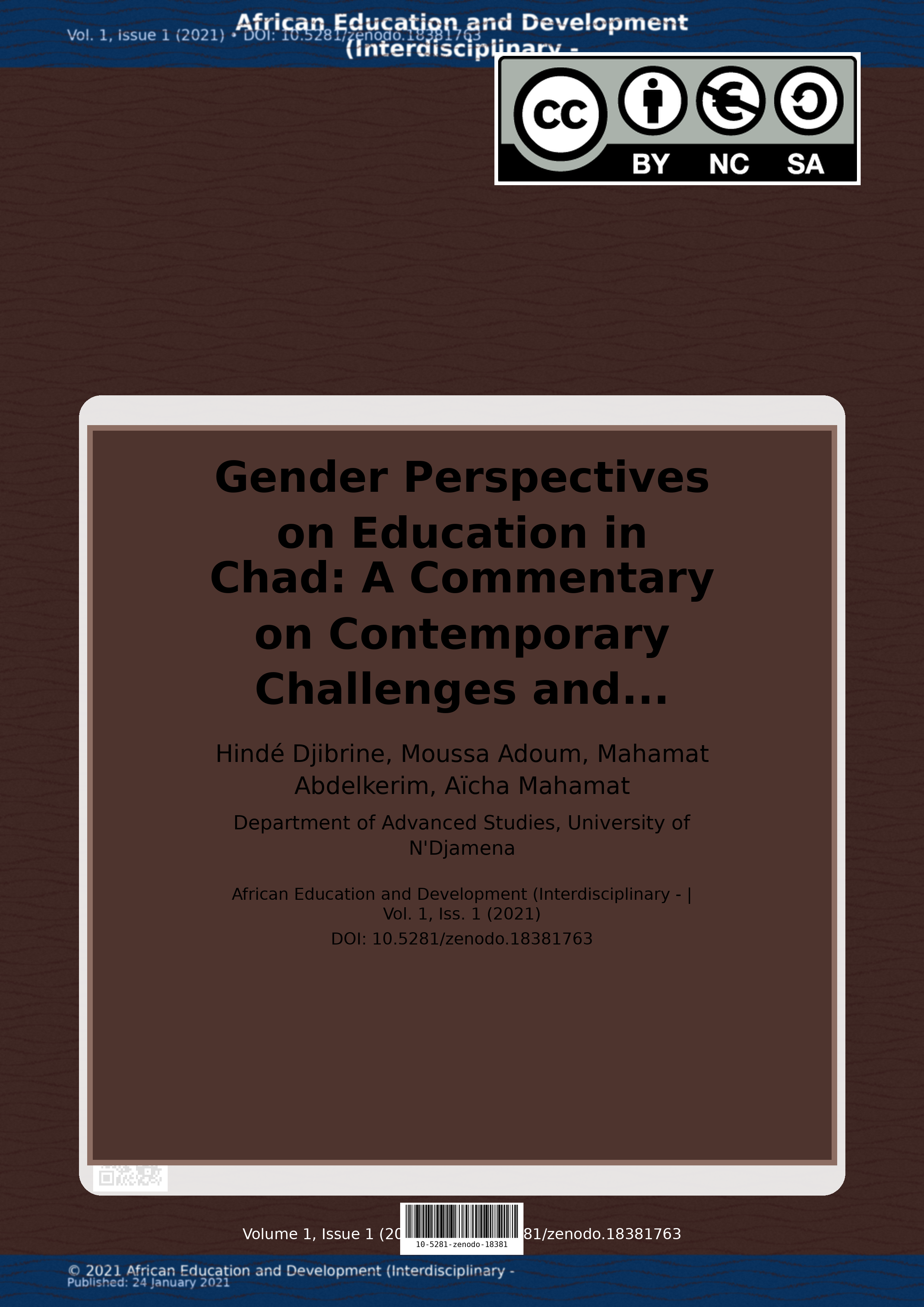 Cover image for: Gender Perspectives on Education in Chad