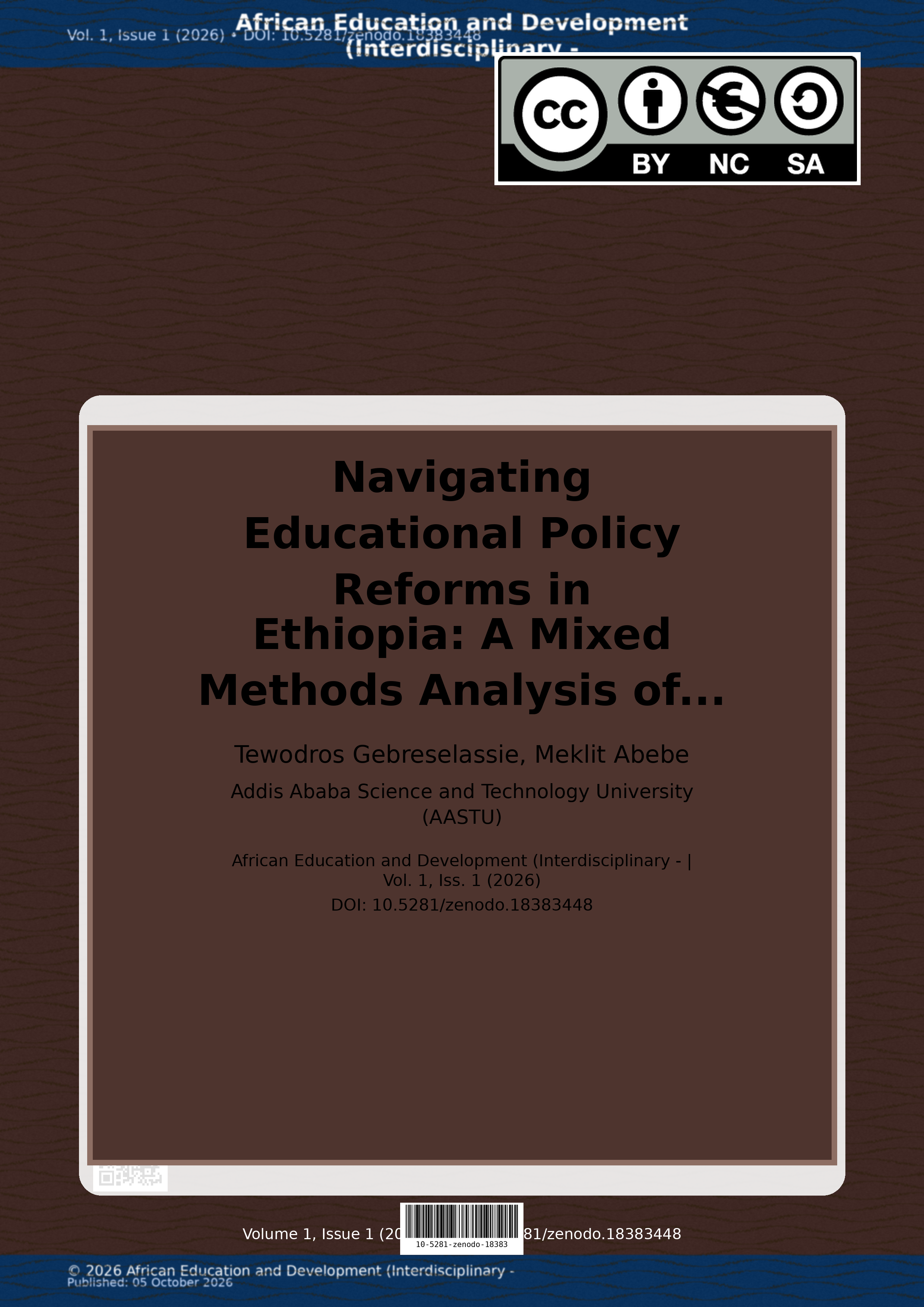 Cover image for: Navigating Educational Policy Reforms in Ethiopia