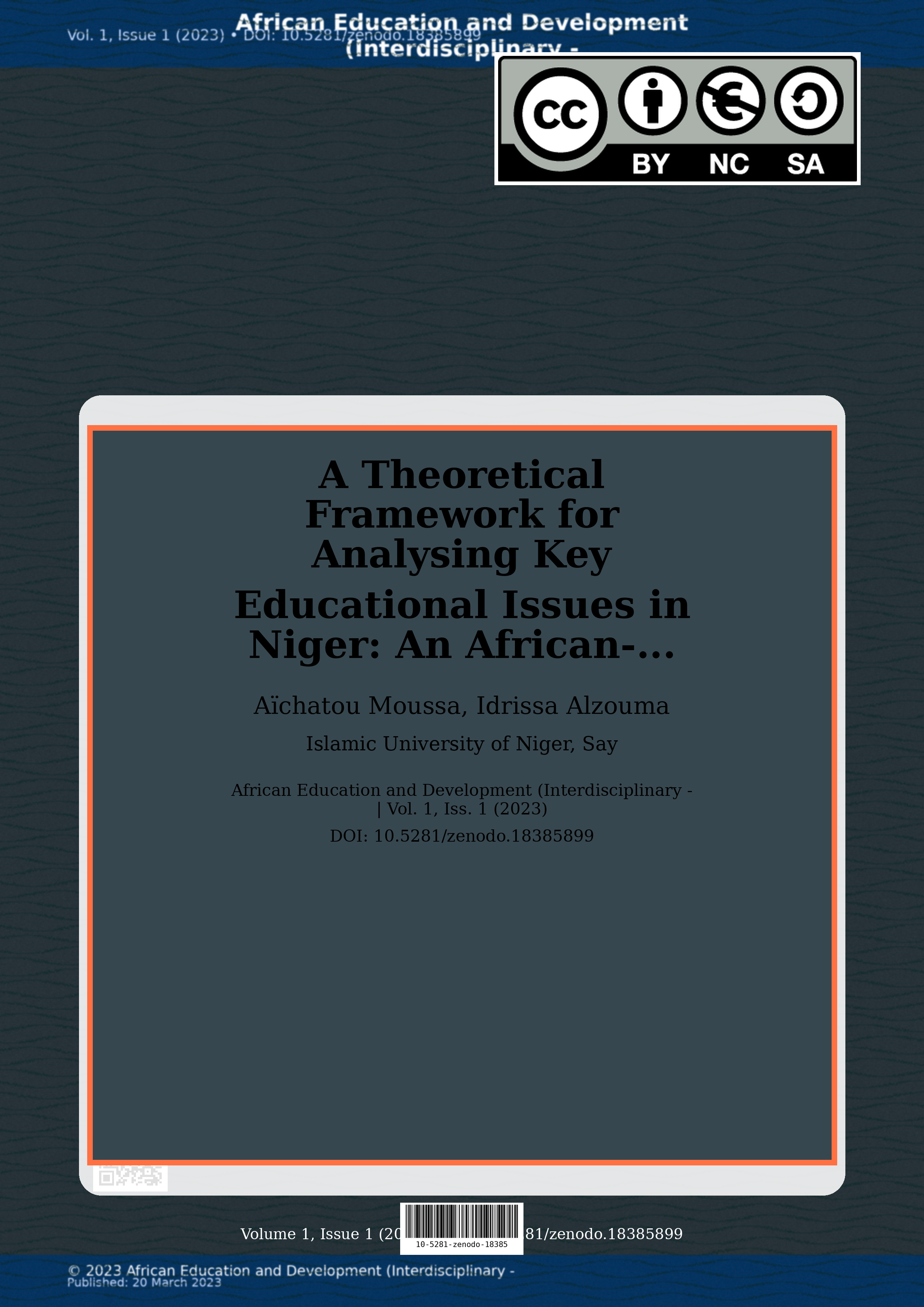 Cover image for: A Theoretical Framework for Analysing Key Educational Issues