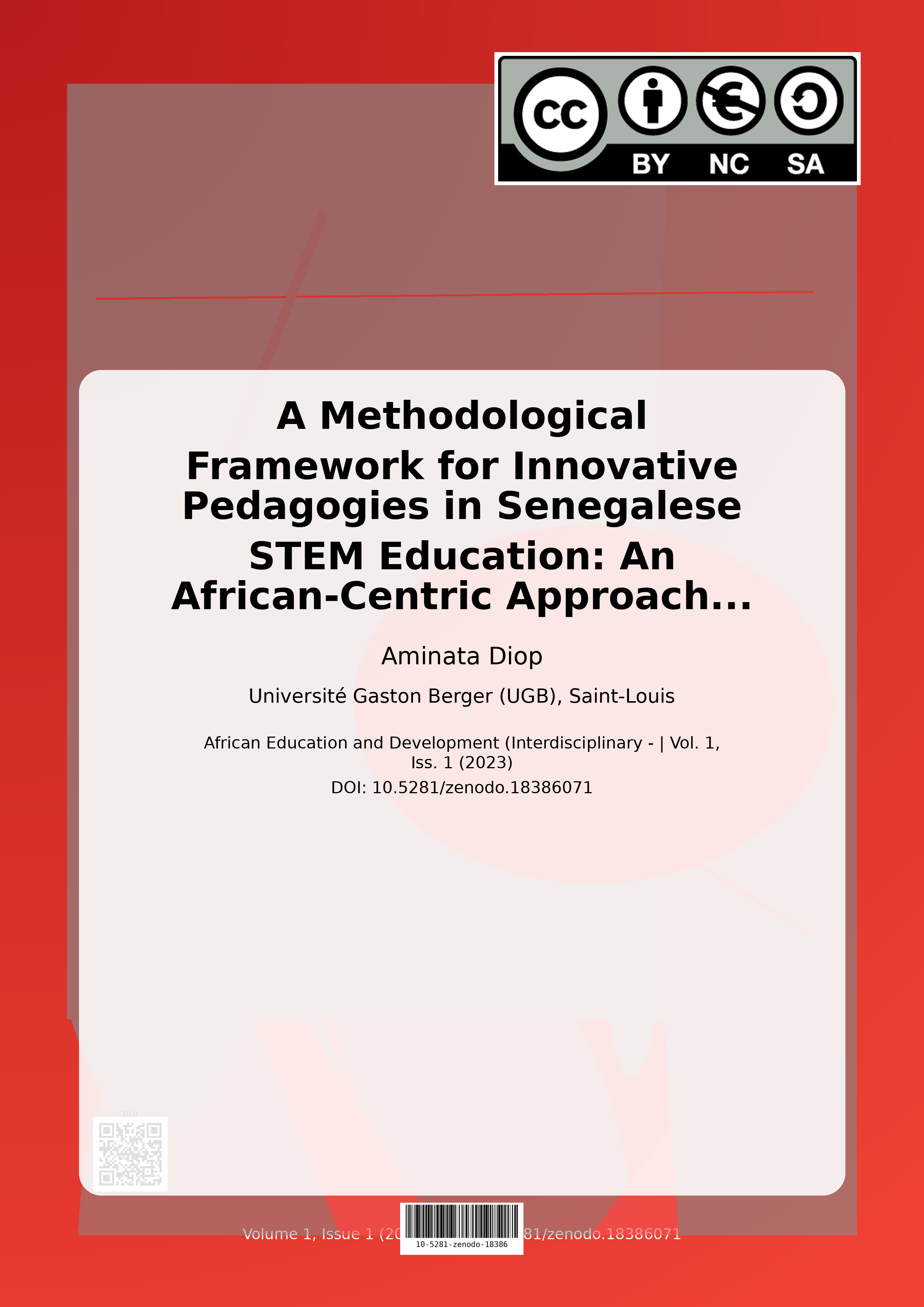 Cover image for: A Methodological Framework for Innovative Pedagogies in Sene