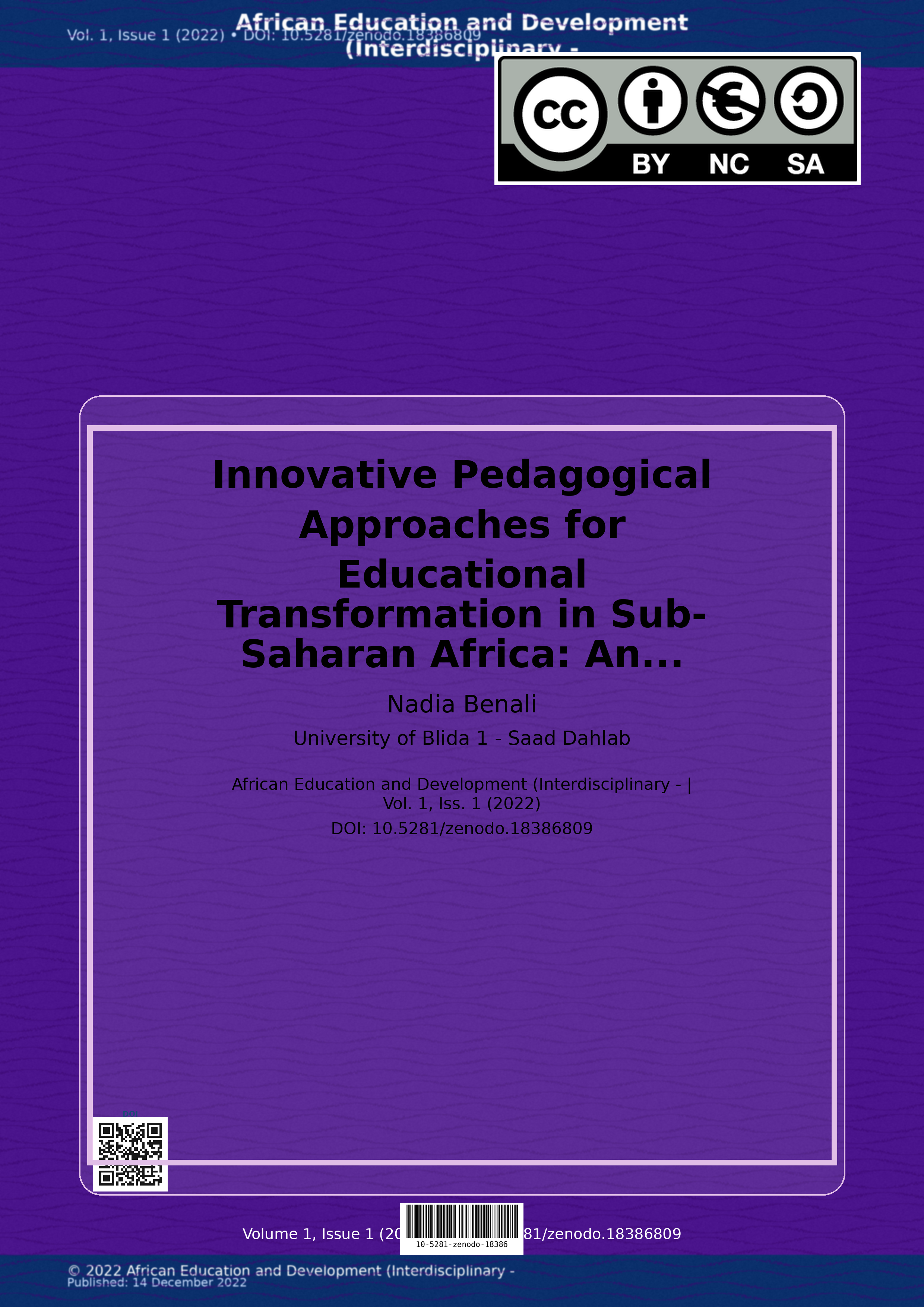 Cover image for: Innovative Pedagogical Approaches for Educational Transforma
