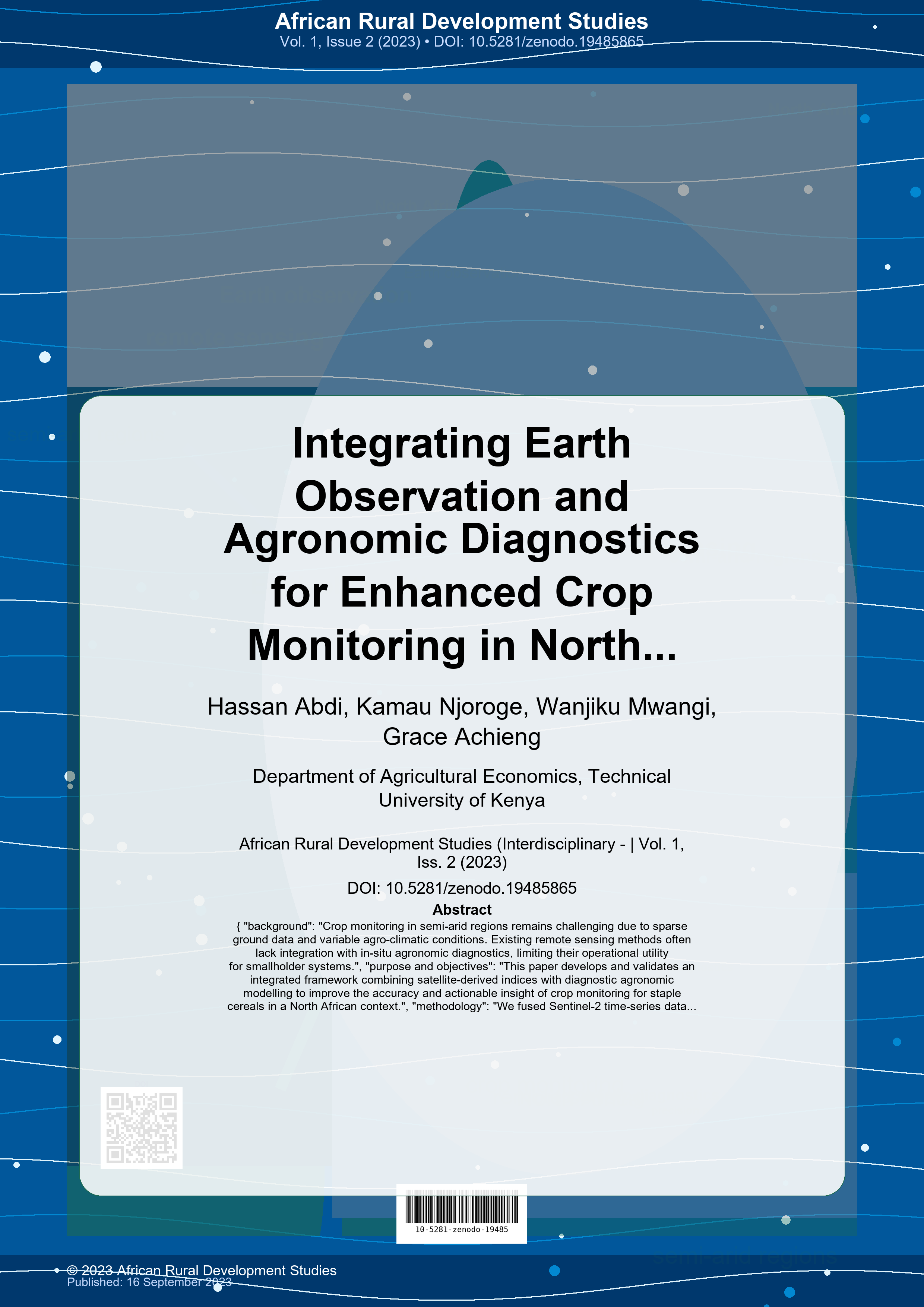 Cover image for: Integrating Earth Observation and Agronomic Diagnostics for Enhanced Crop Monitoring in North Africa