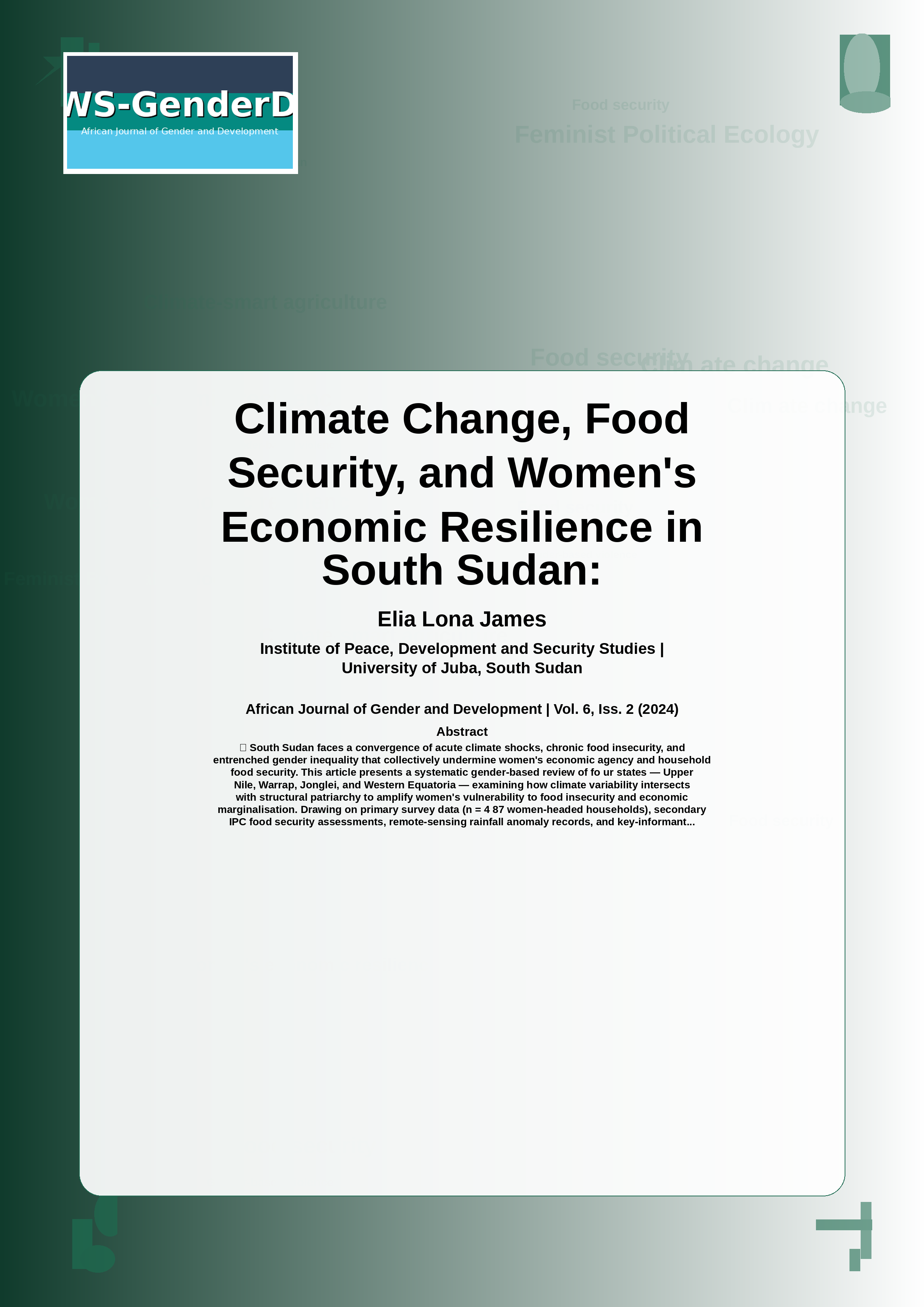 Cover image for: Climate Change, Food Security, and Women's Economic Resilience in South Sudan