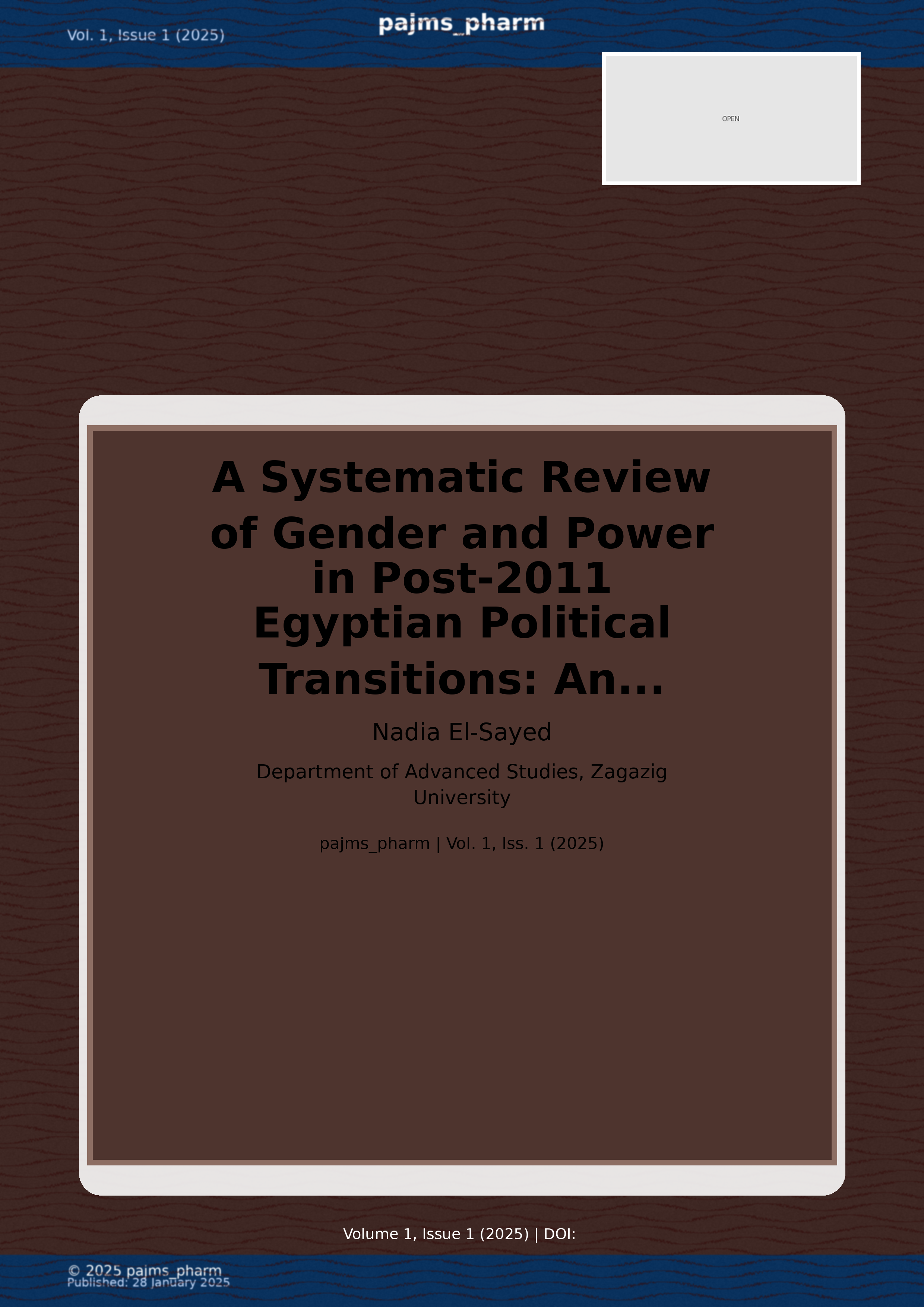 Cover image for: A Systematic Review of Gender and Power in Post-2011 Egyptia