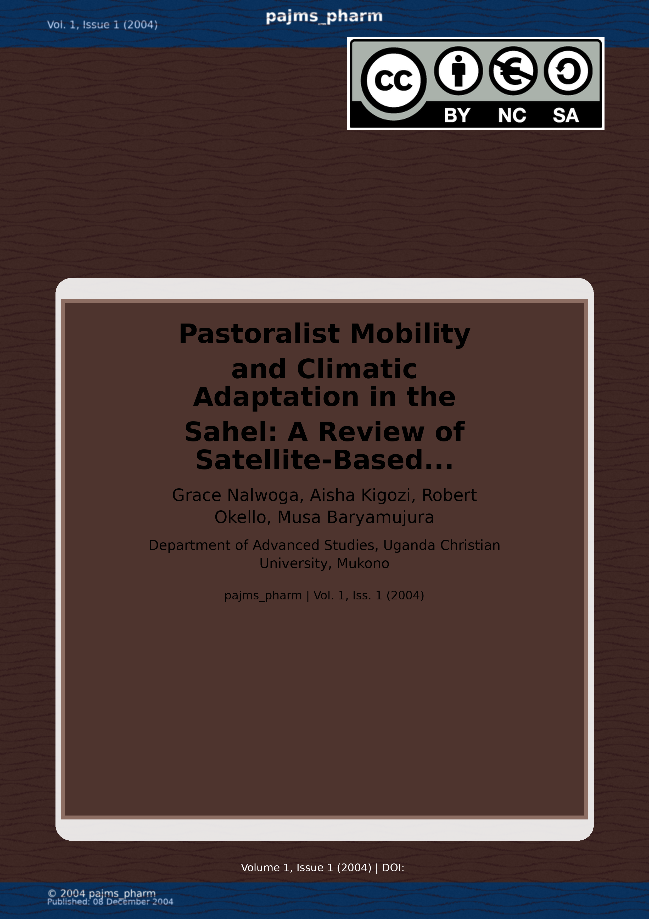 Cover image for: Pastoralist Mobility and Climatic Adaptation in the Sahel