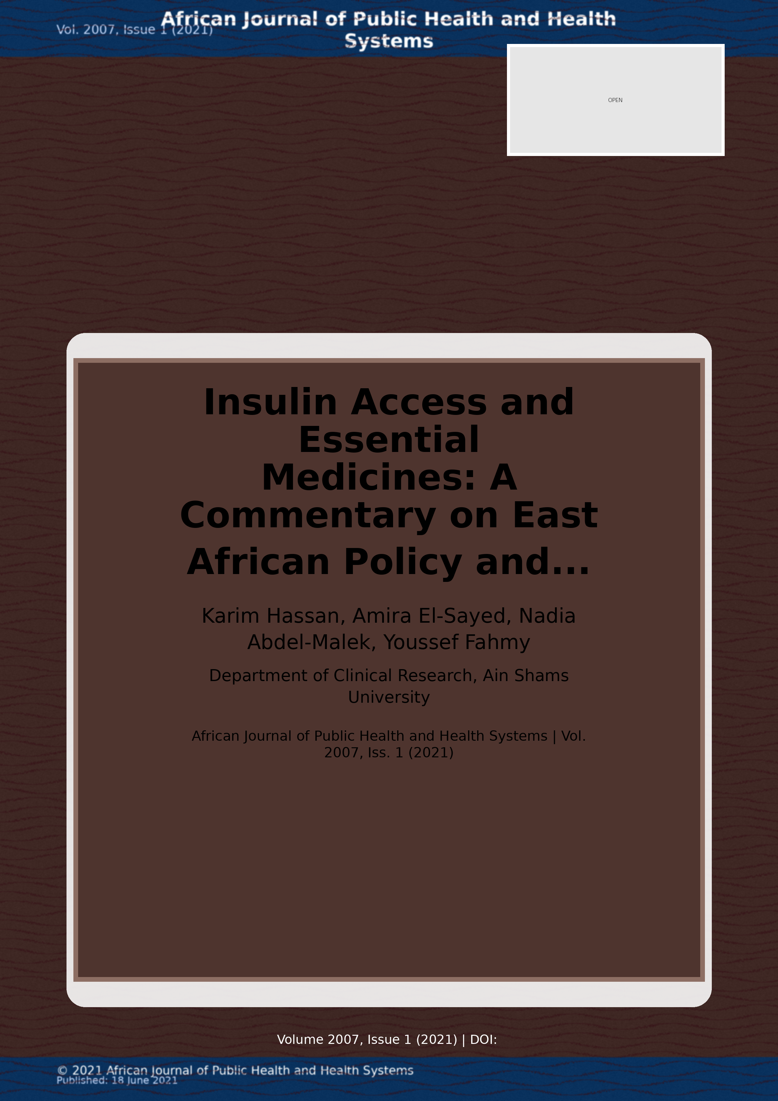 Cover image for: Insulin Access and Essential Medicines