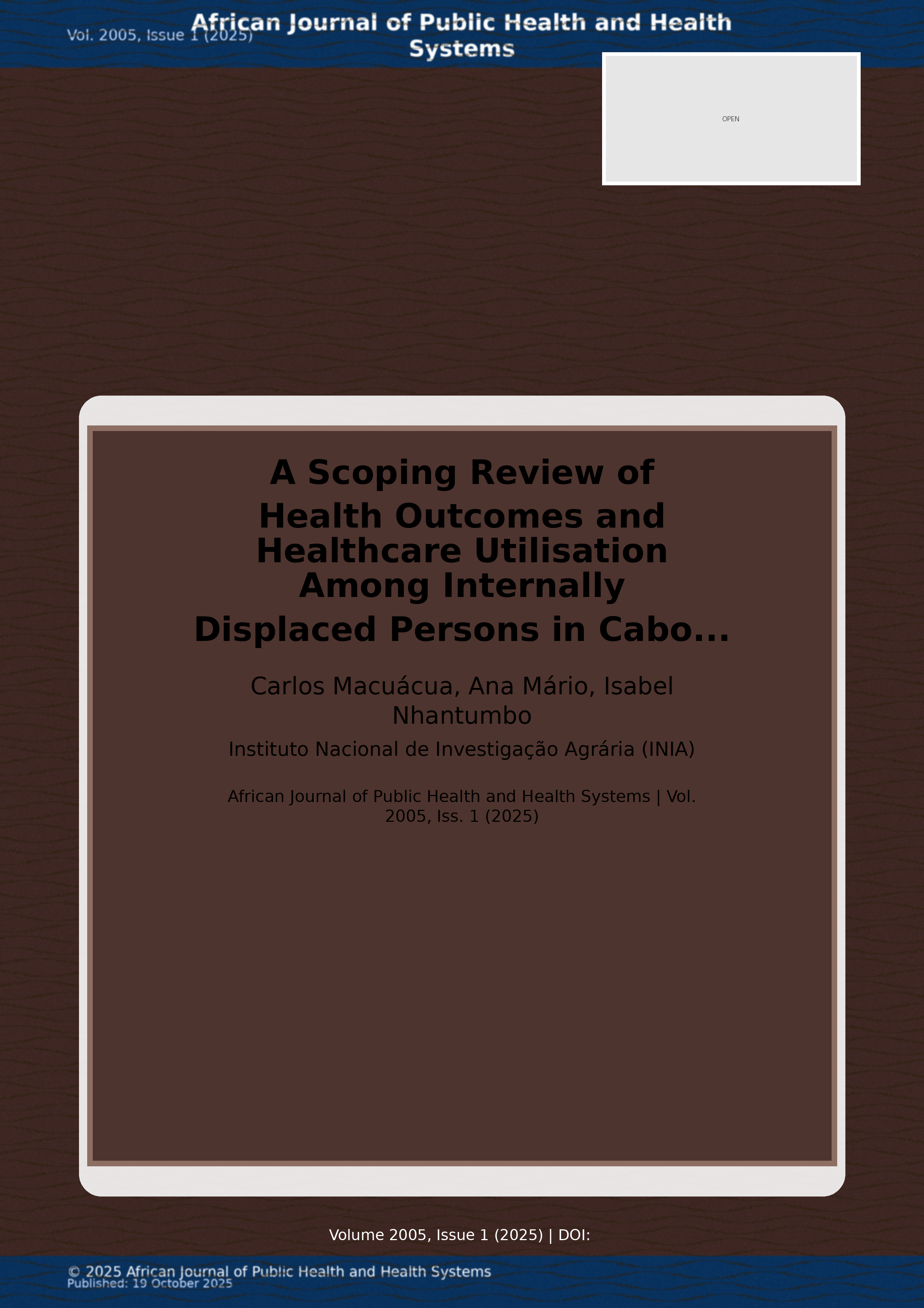 Cover image for: A Scoping Review of Health Outcomes and Healthcare Utilisati