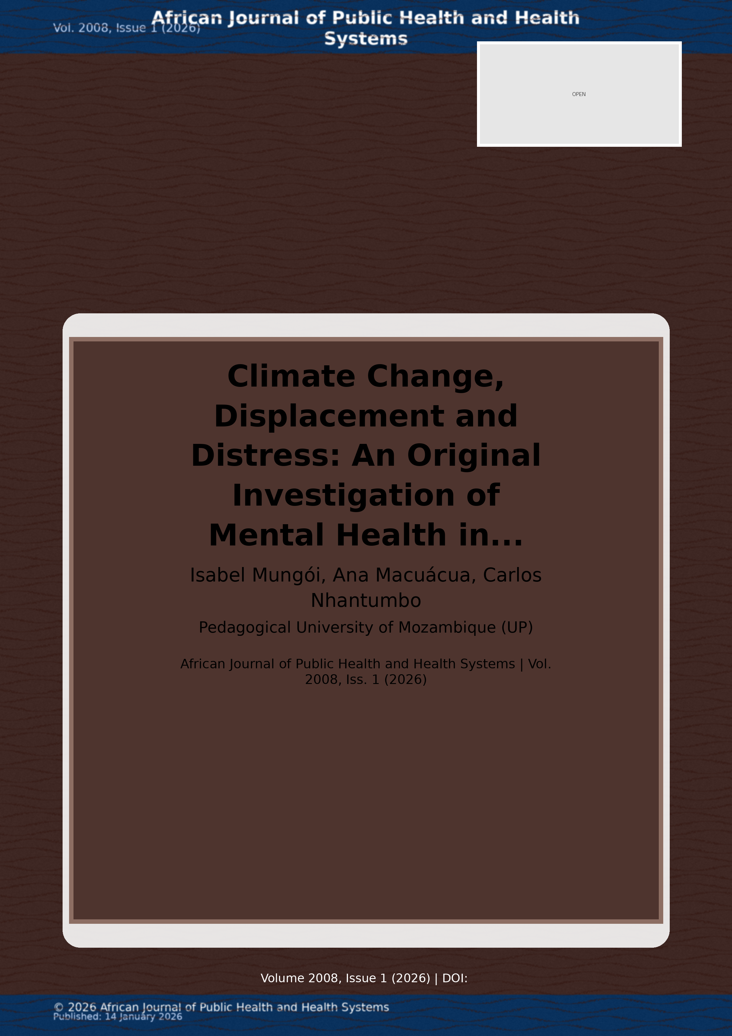 Cover image for: Climate Change, Displacement and Distress
