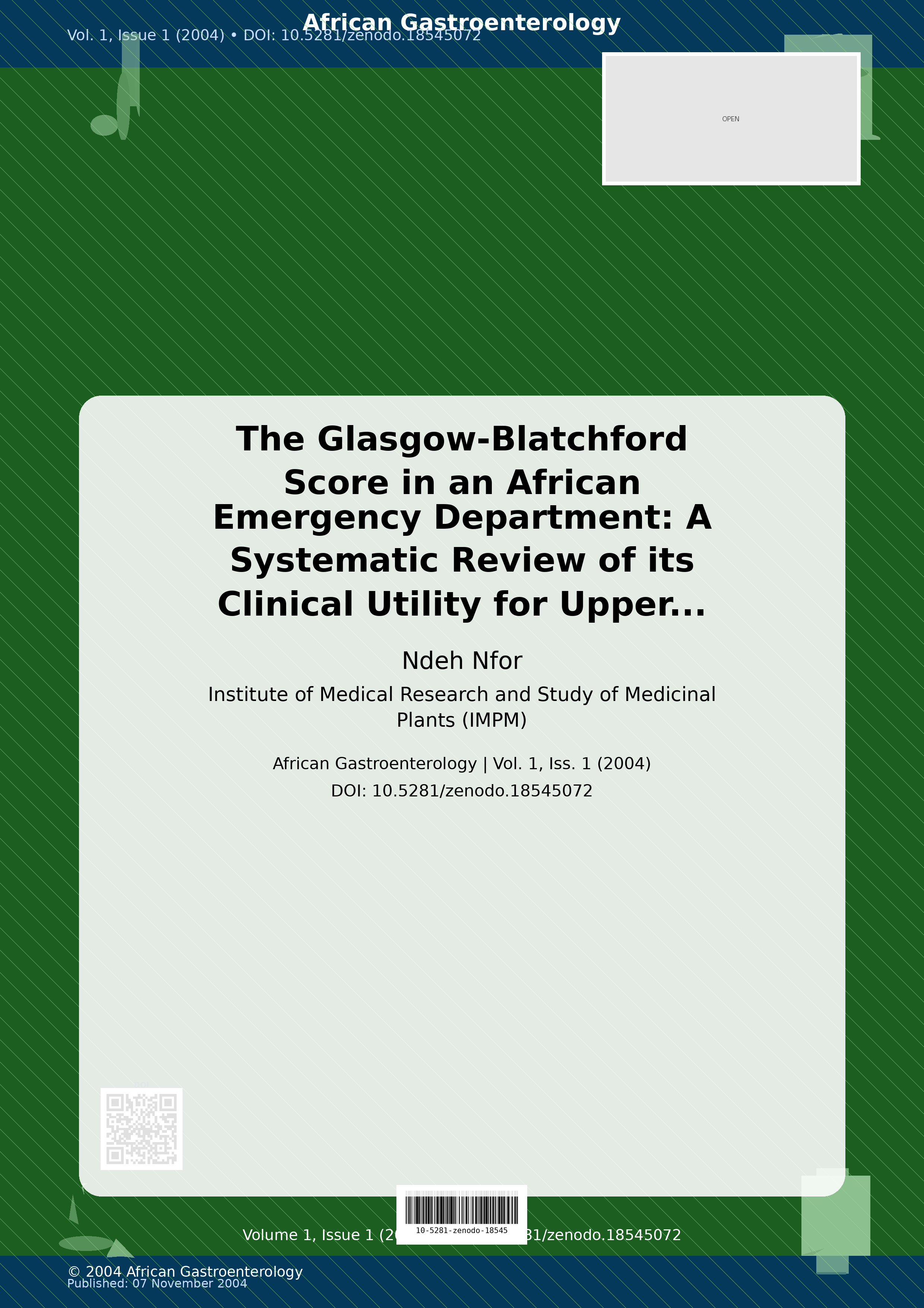 Cover image for: The Glasgow-Blatchford Score in an African Emergency Departm