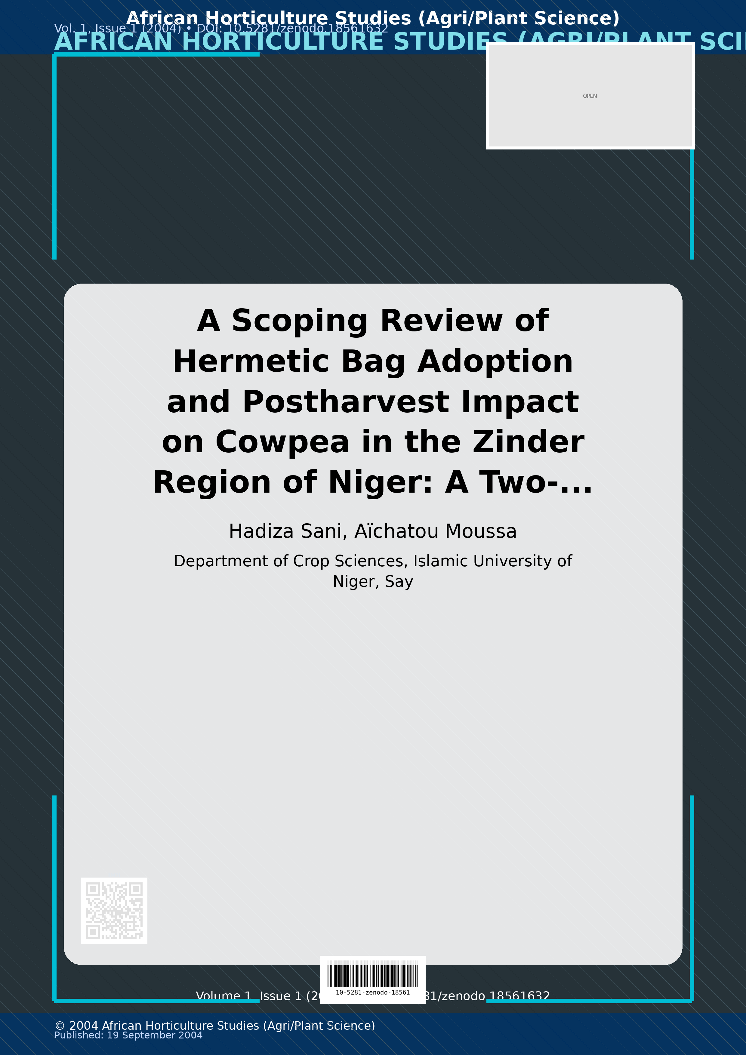 Cover image for: A Scoping Review of Hermetic Bag Adoption and Postharvest Im