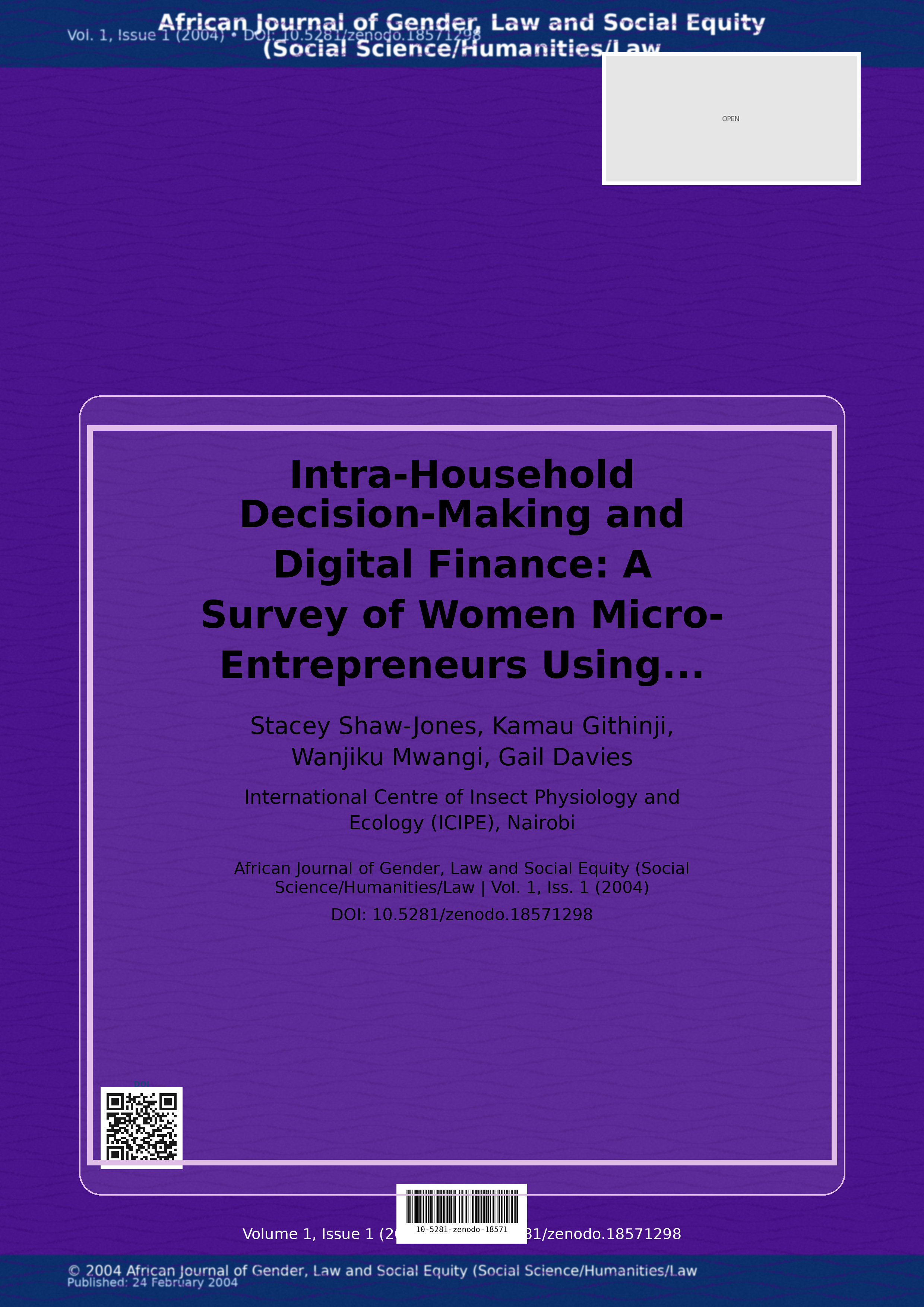 Cover image for: Intra-Household Decision-Making and Digital Finance