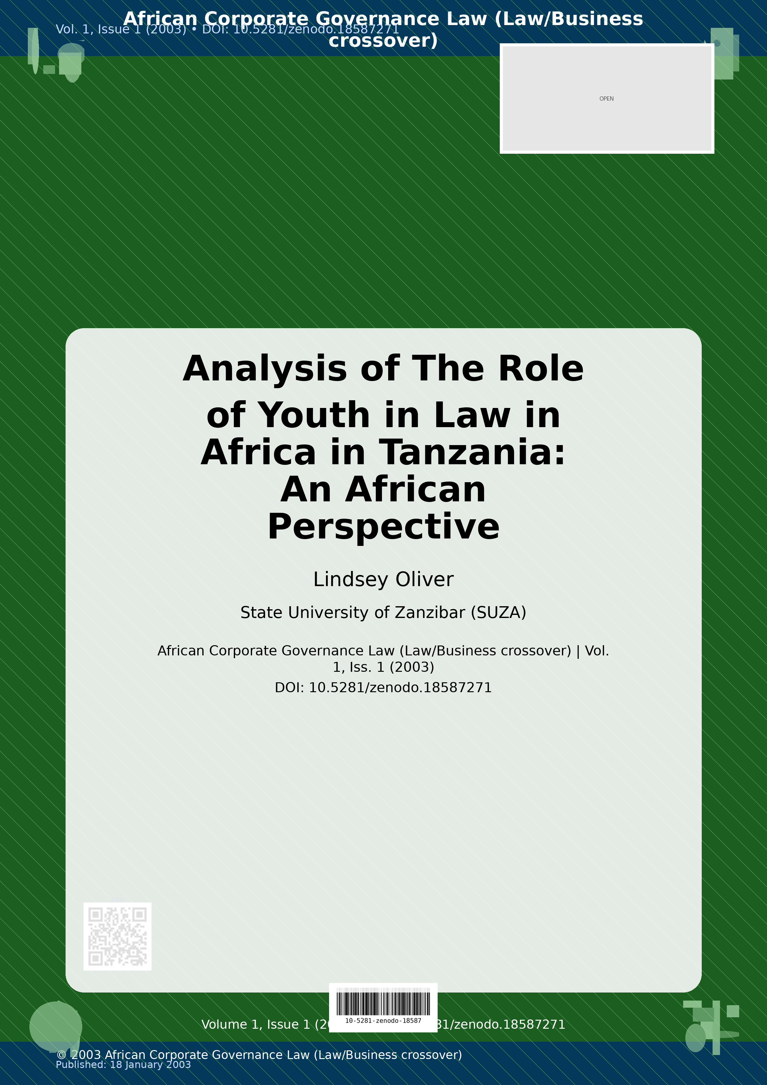 Cover image for: Analysis of The Role of Youth in Law in Africa in Tanzania
