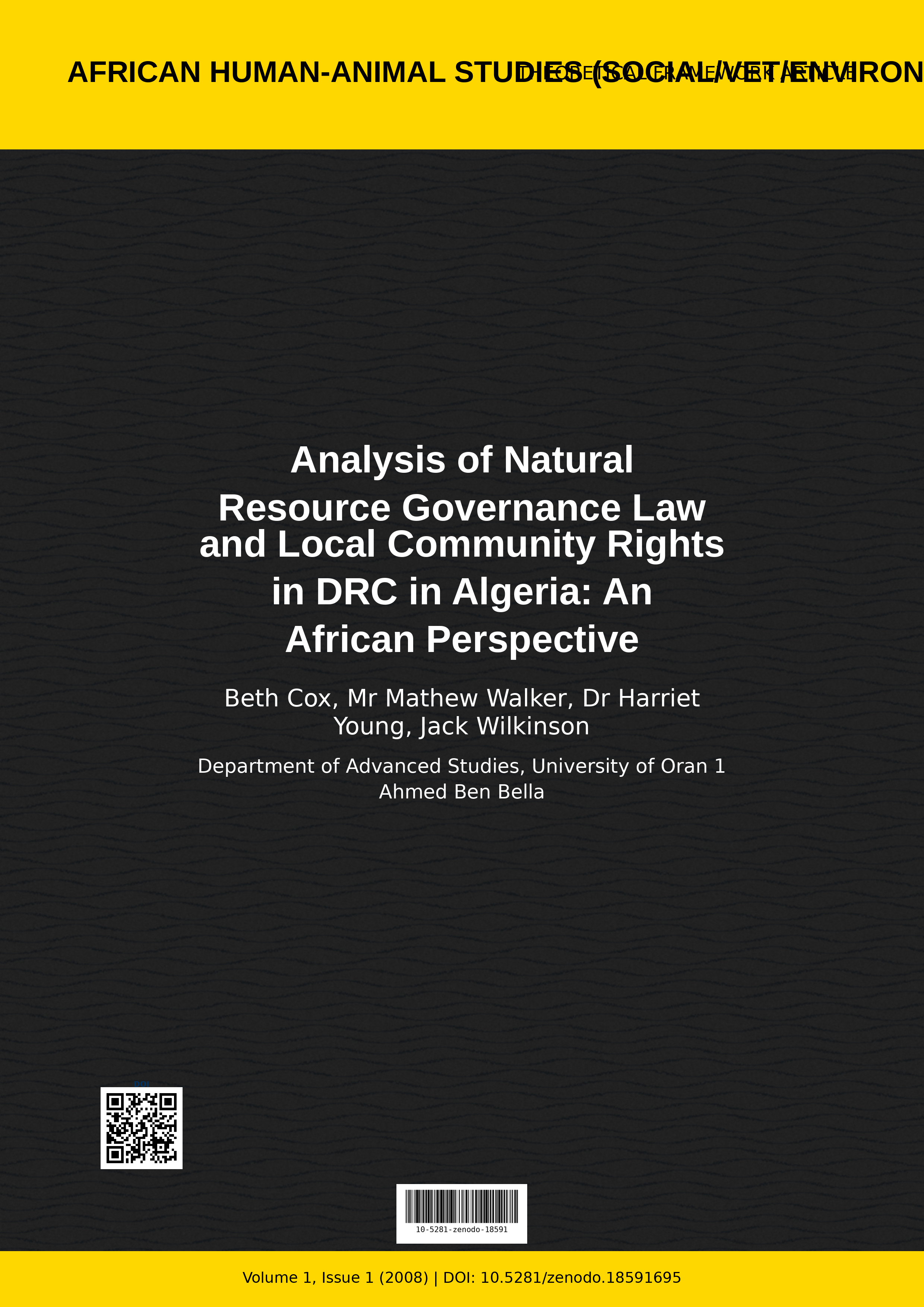 Cover image for: Analysis of Natural Resource Governance Law and Local Commun