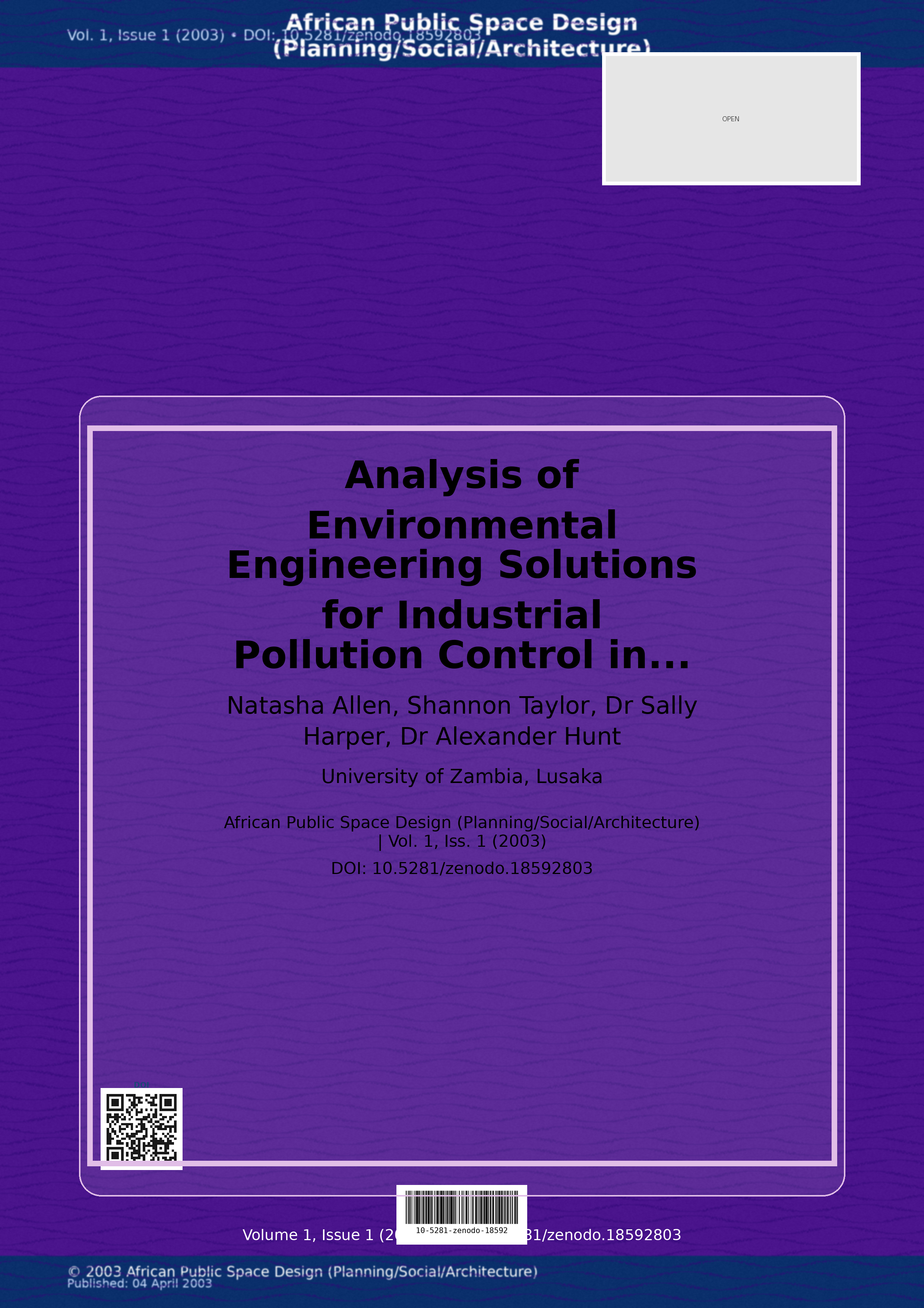 Cover image for: Analysis of Environmental Engineering Solutions for Industri