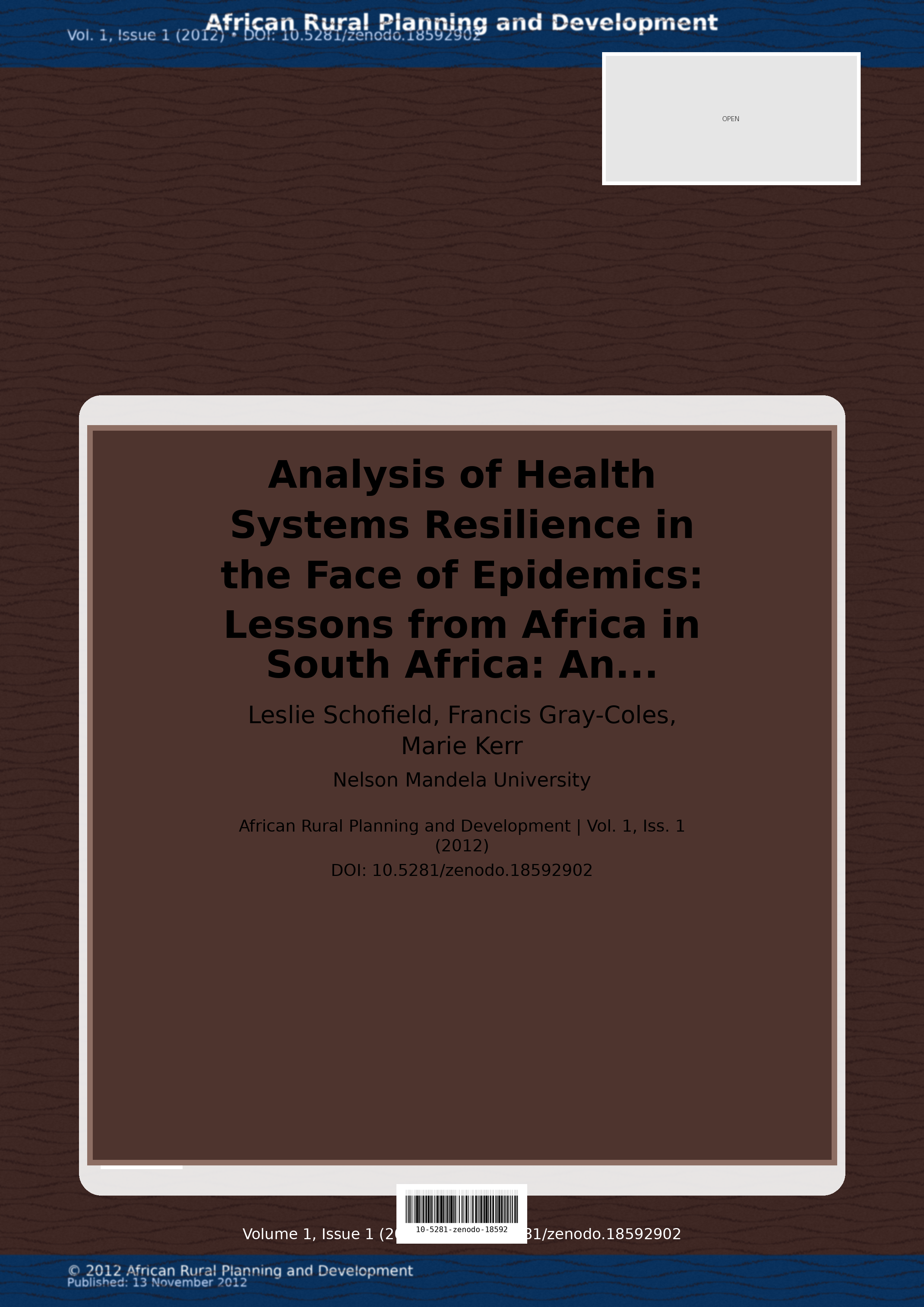 Cover image for: Analysis of Health Systems Resilience in the Face of Epidemi