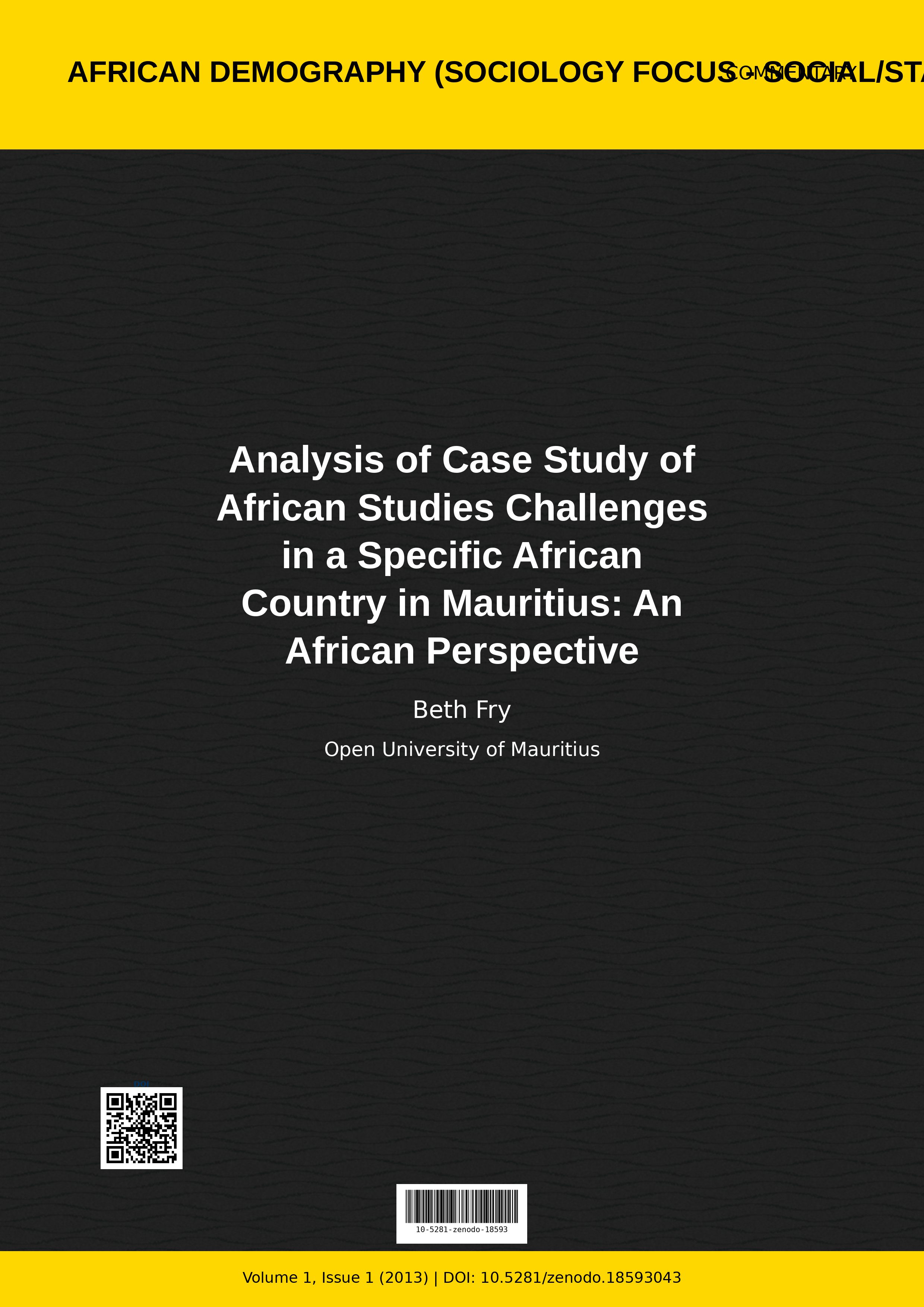 Cover image for: Analysis of Case Study of African Studies Challenges in a Sp