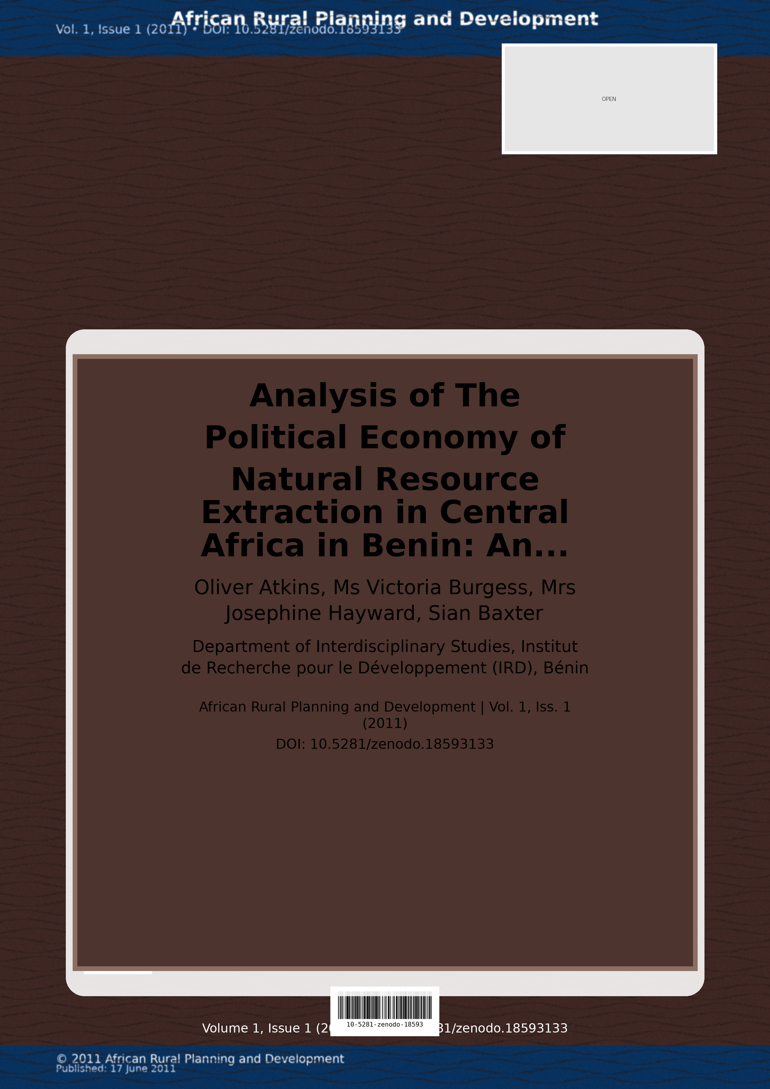 Cover image for: Analysis of The Political Economy of Natural Resource Extrac