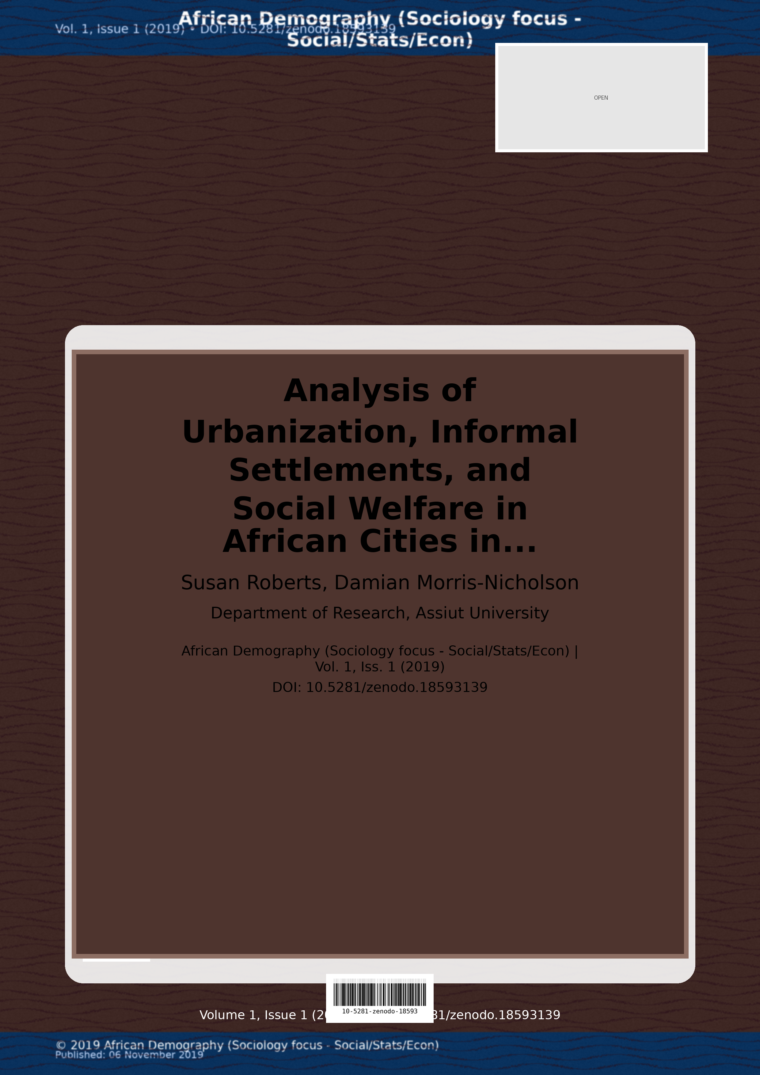 Cover image for: Analysis of Urbanization, Informal Settlements, and Social W