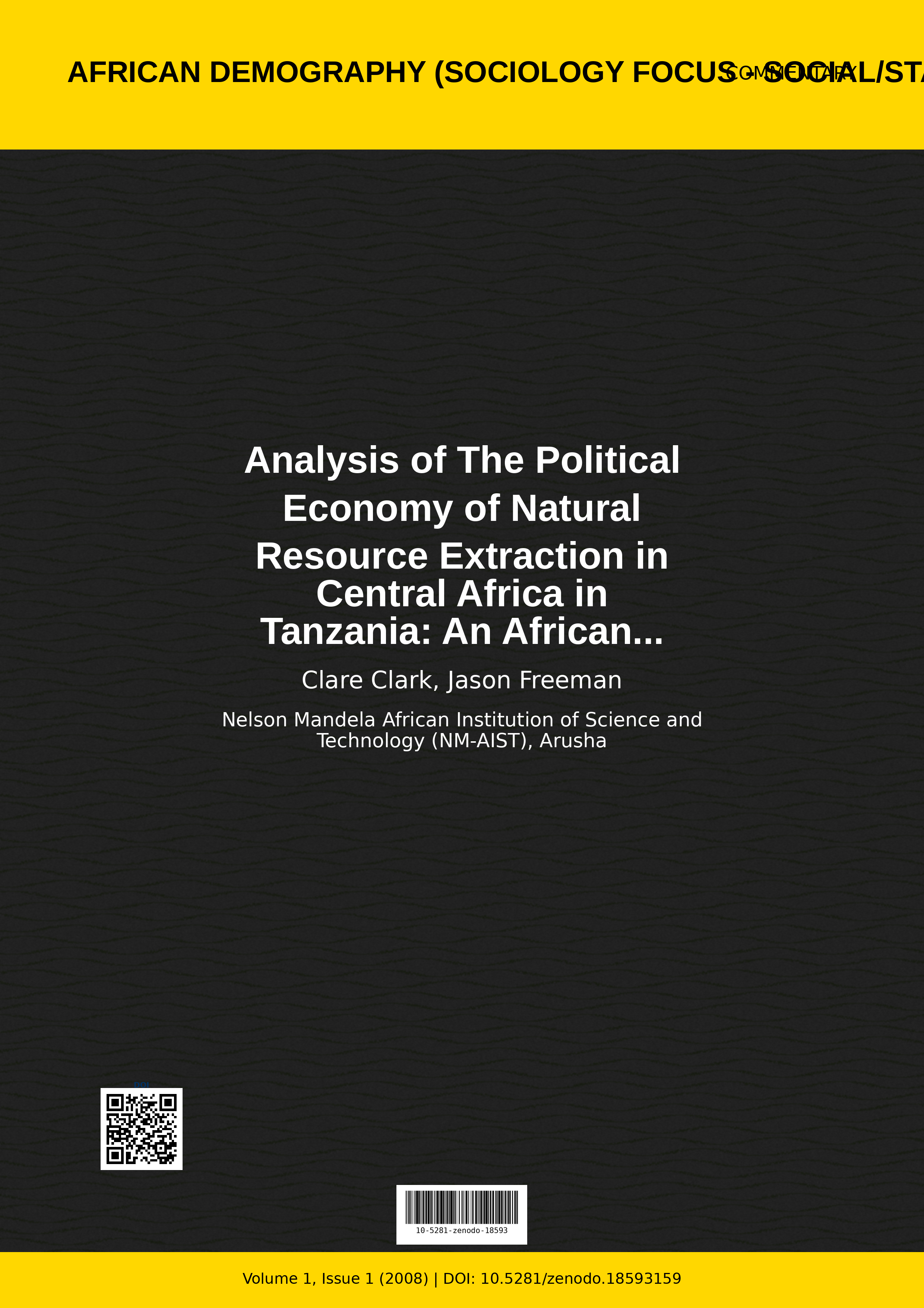 Cover image for: Analysis of The Political Economy of Natural Resource Extrac