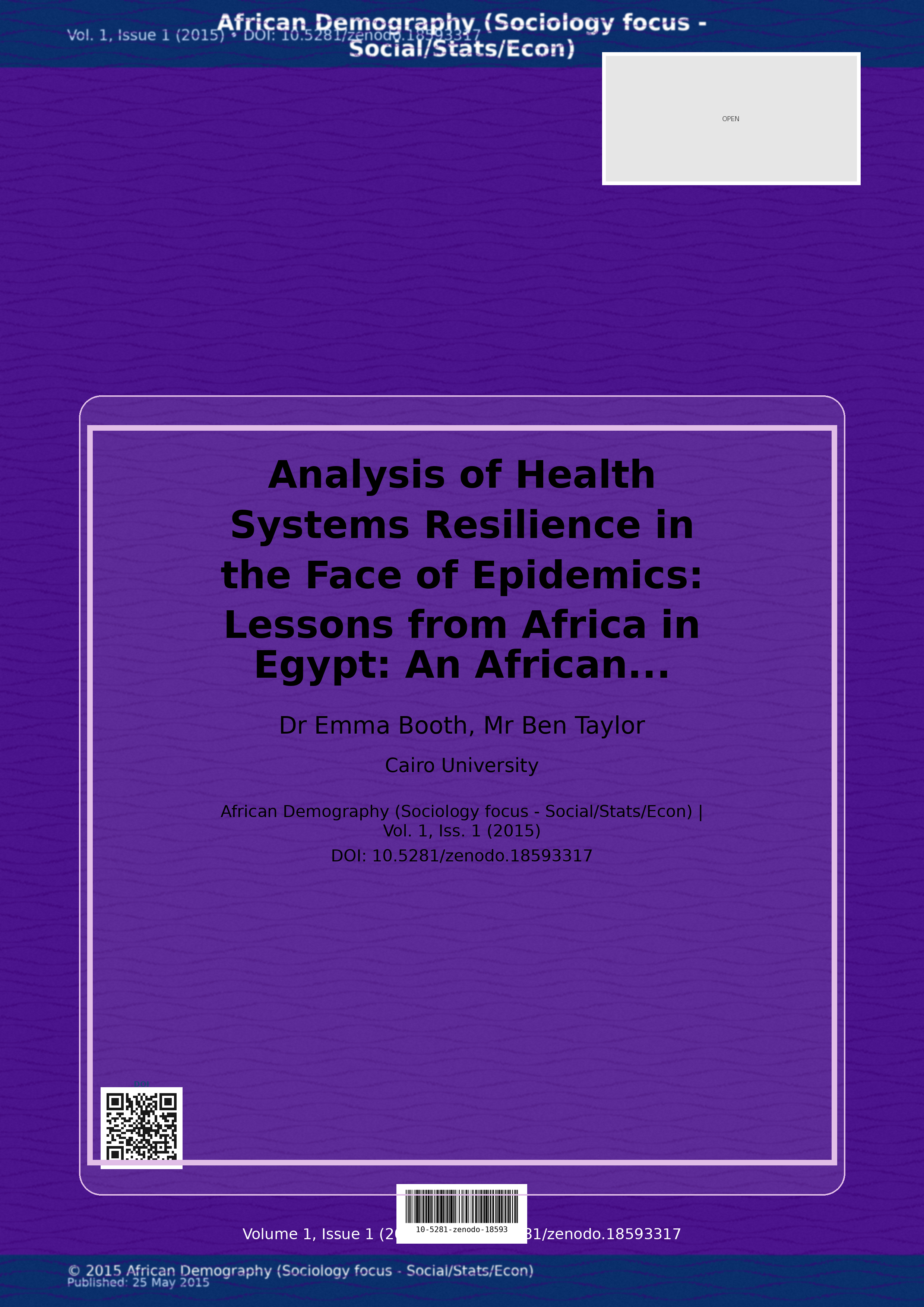 Cover image for: Analysis of Health Systems Resilience in the Face of Epidemi