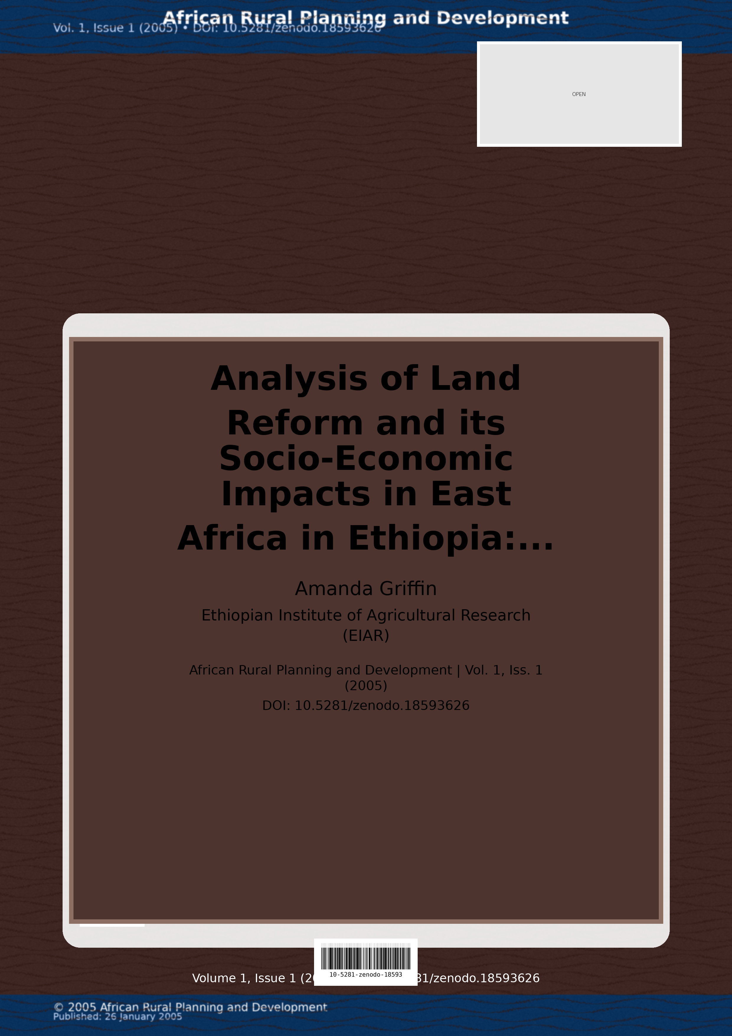 Cover image for: Analysis of Land Reform and its Socio-Economic Impacts in Ea