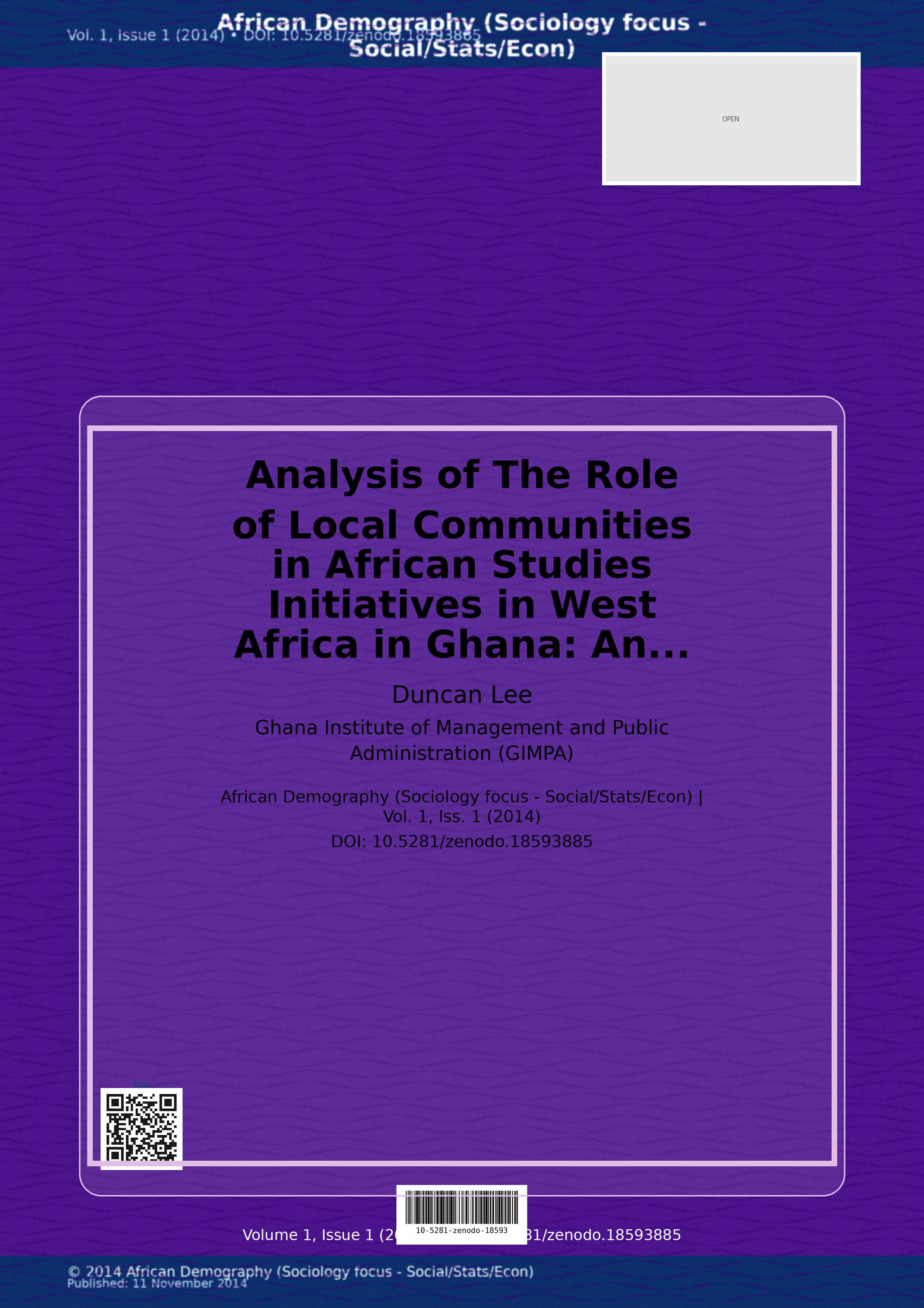 Cover image for: Analysis of The Role of Local Communities in African Studies