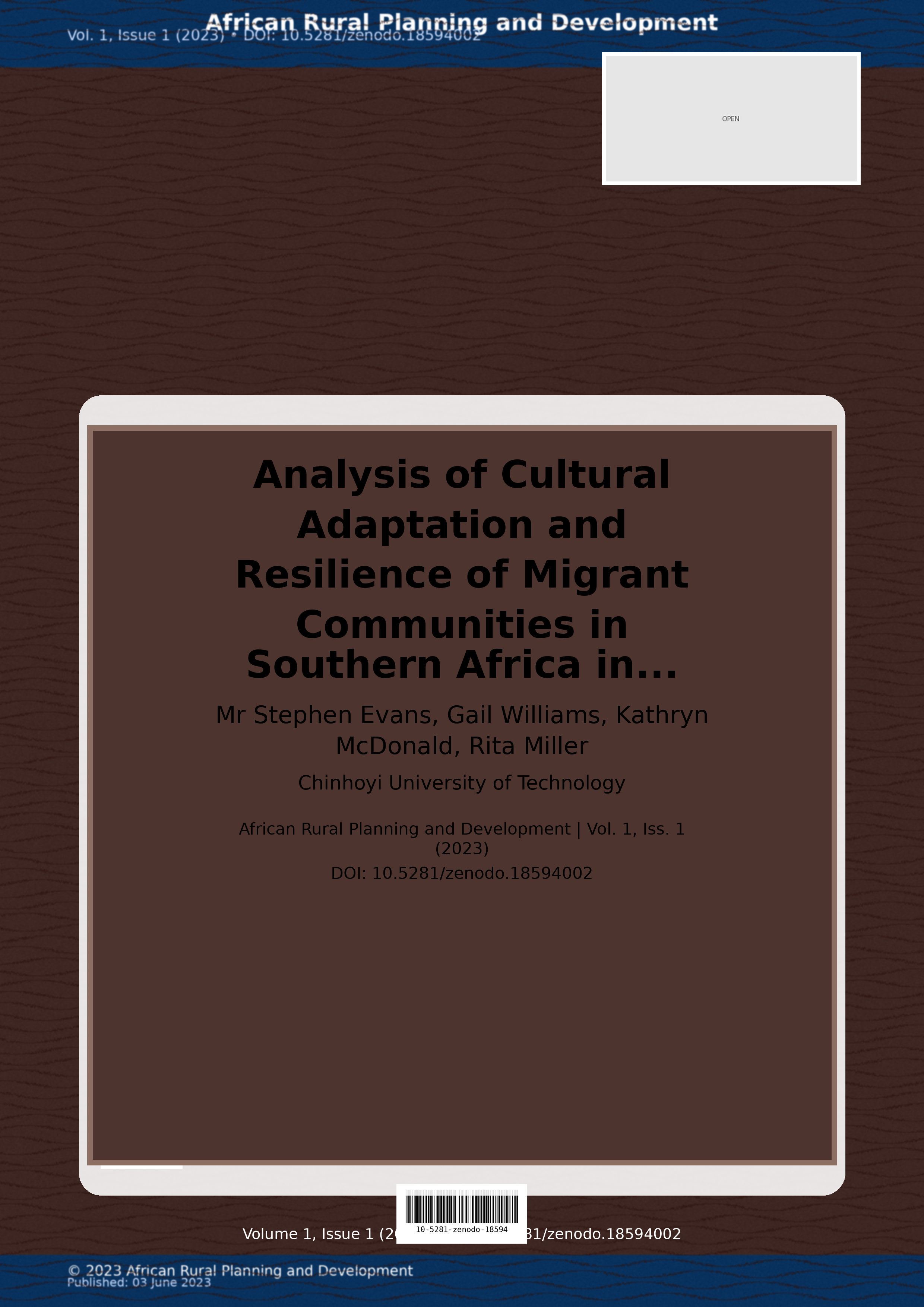 Cover image for: Analysis of Cultural Adaptation and Resilience of Migrant Co