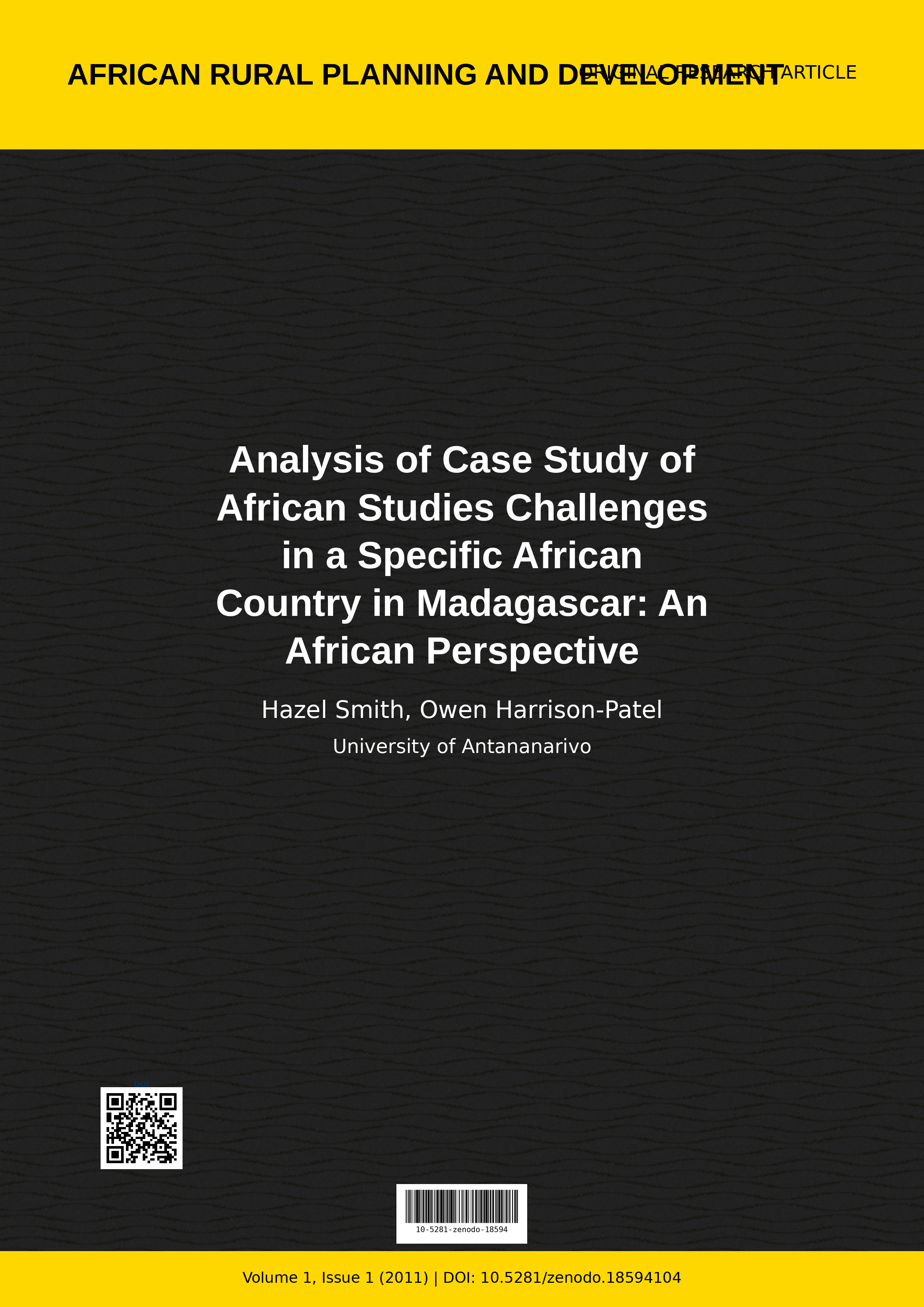 Cover image for: Analysis of Case Study of African Studies Challenges in a Sp
