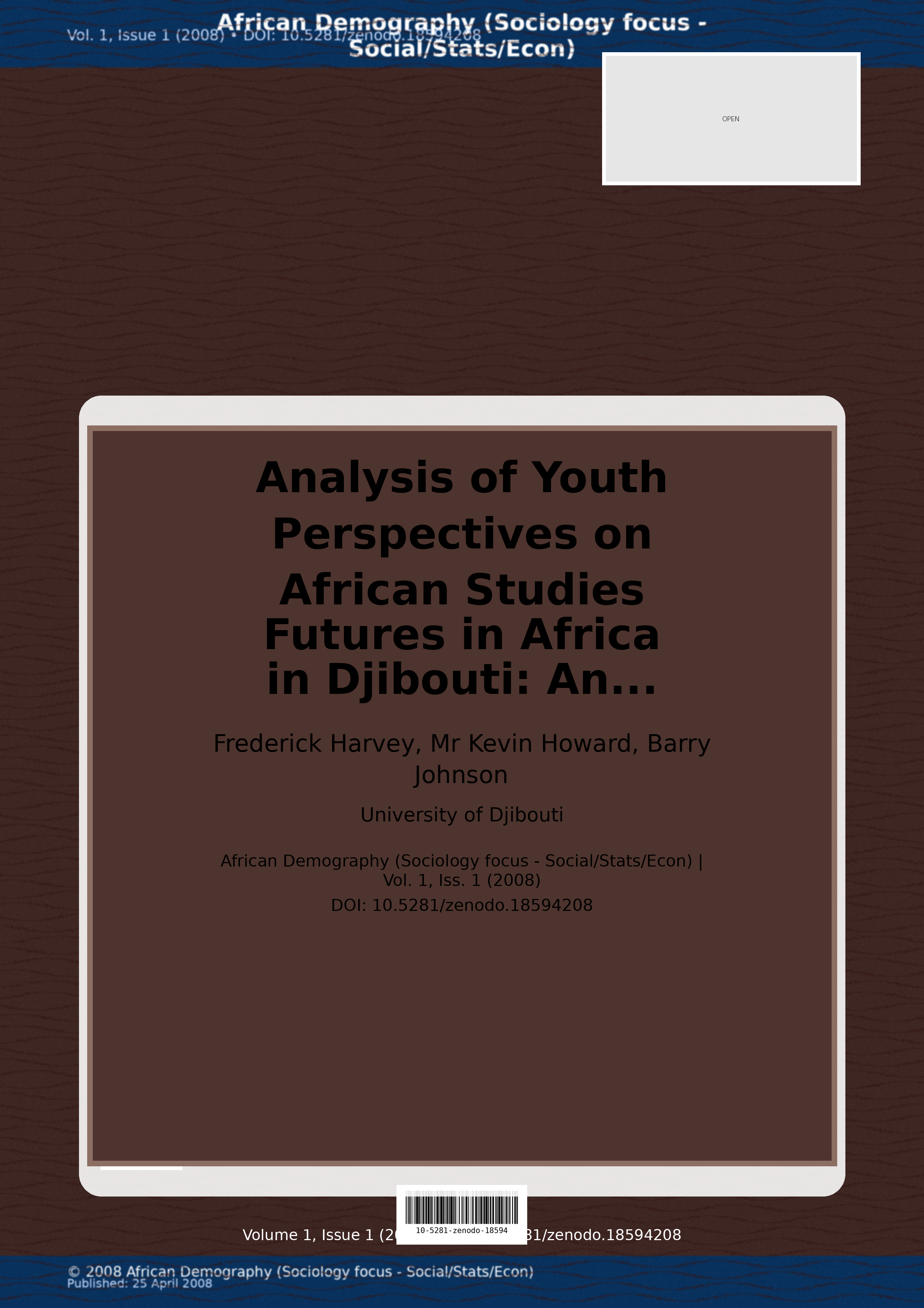 Cover image for: Analysis of Youth Perspectives on African Studies Futures in