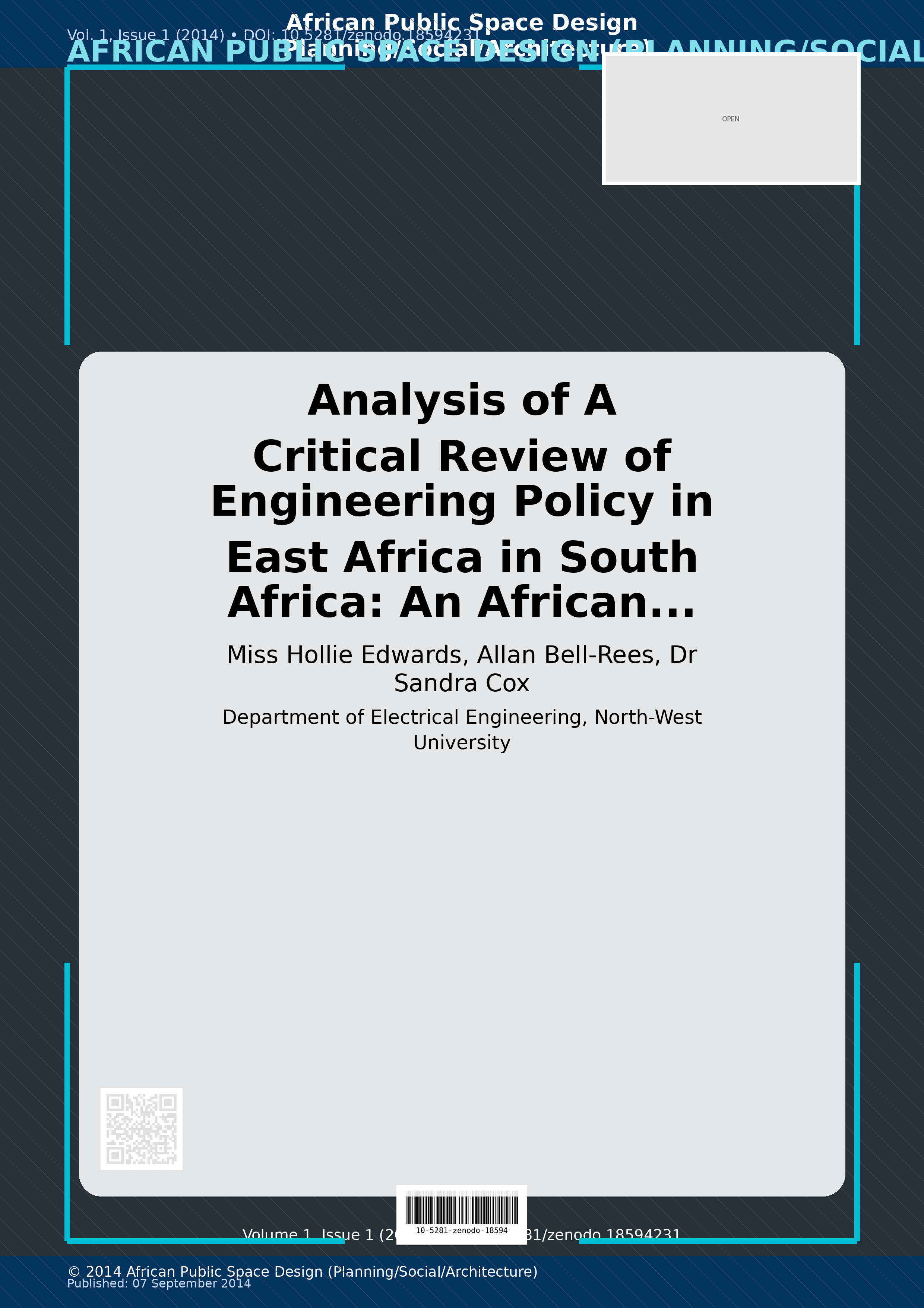 Cover image for: Analysis of A Critical Review of Engineering Policy in East 